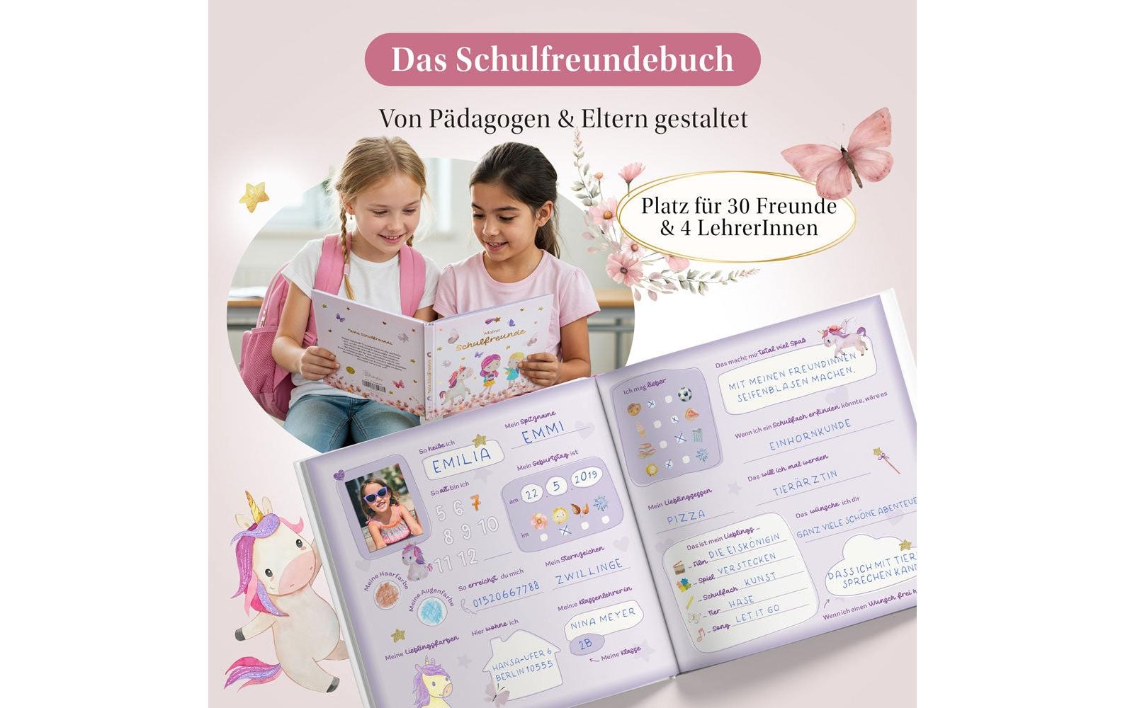   Tagebuch »Eulentaler Einhorn, 21 x 21 cm« Erinnerungsbuch für die Schulzeit