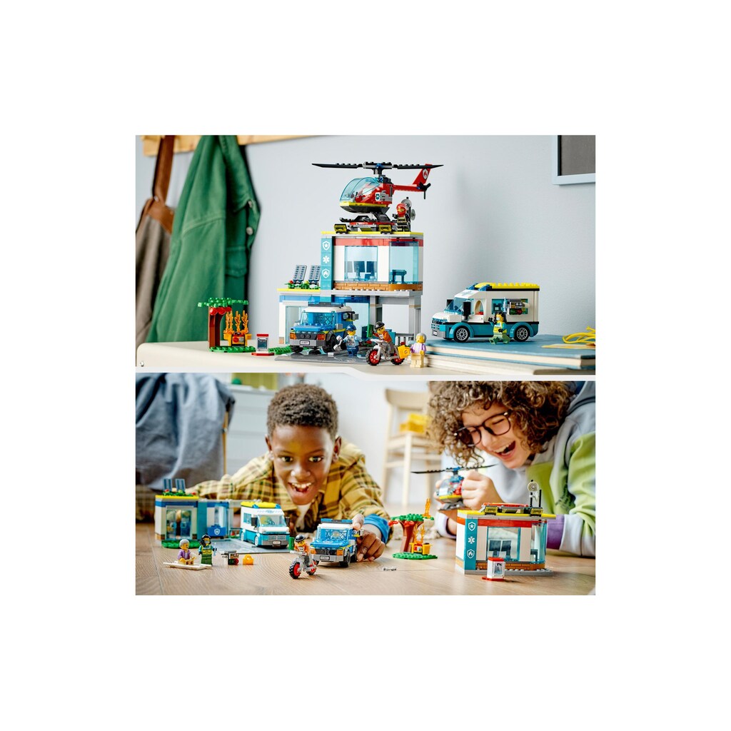 LEGO® Konstruktionsspielsteine »Hauptquartier der Rettungsfahrzeuge«, (706 St.)