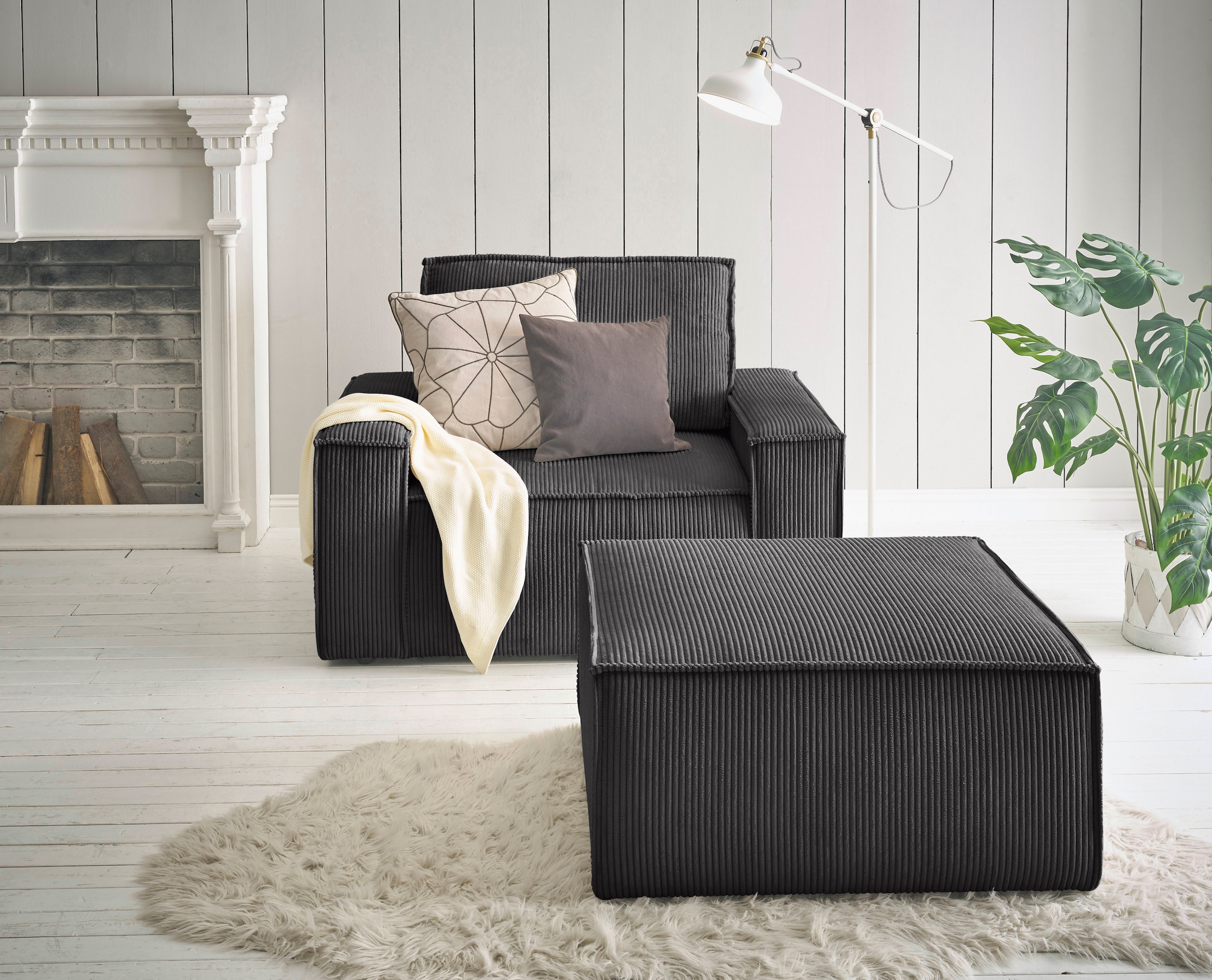 Home affaire Sessel »SHERWOOD« Loveseat und Hocker im Set, passend zur Polster-Serie SHERWOOD