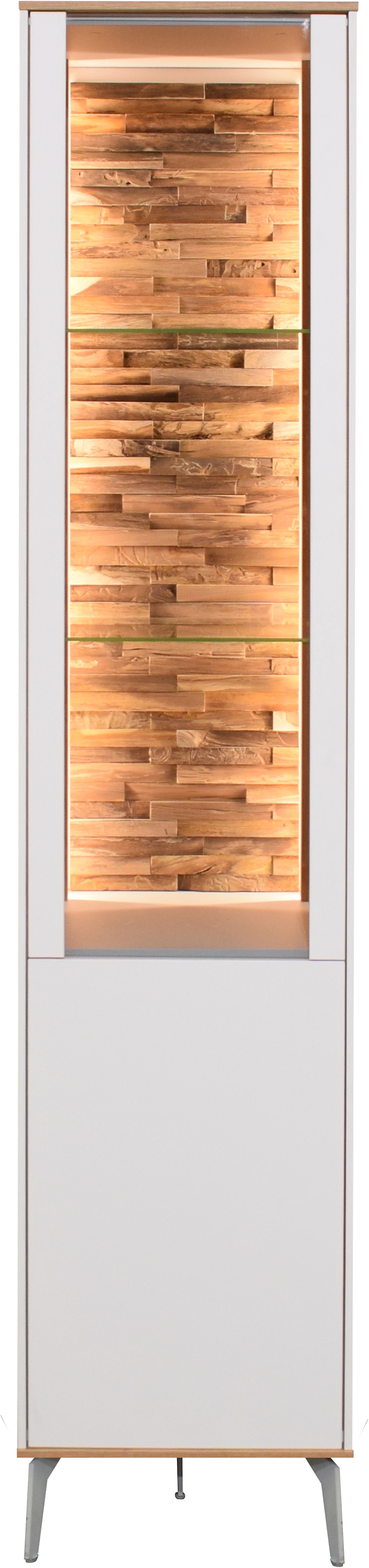 Mäusbacher Standvitrine »Faro« Faro Standvitrine B 43 cm, inkl. Beleuchtung, Push to open, Metallfüsse