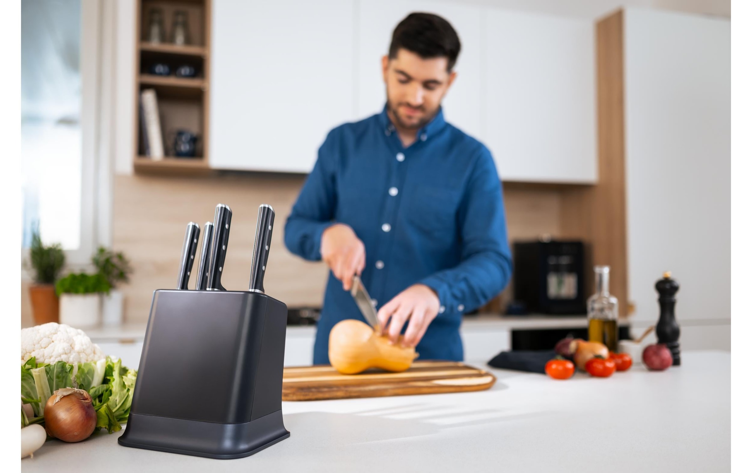 Tefal Bloc à couteaux »EverSharp Pro« 6 selbstschärfender Messerblock, Klinge aus deutschem Edelstahl