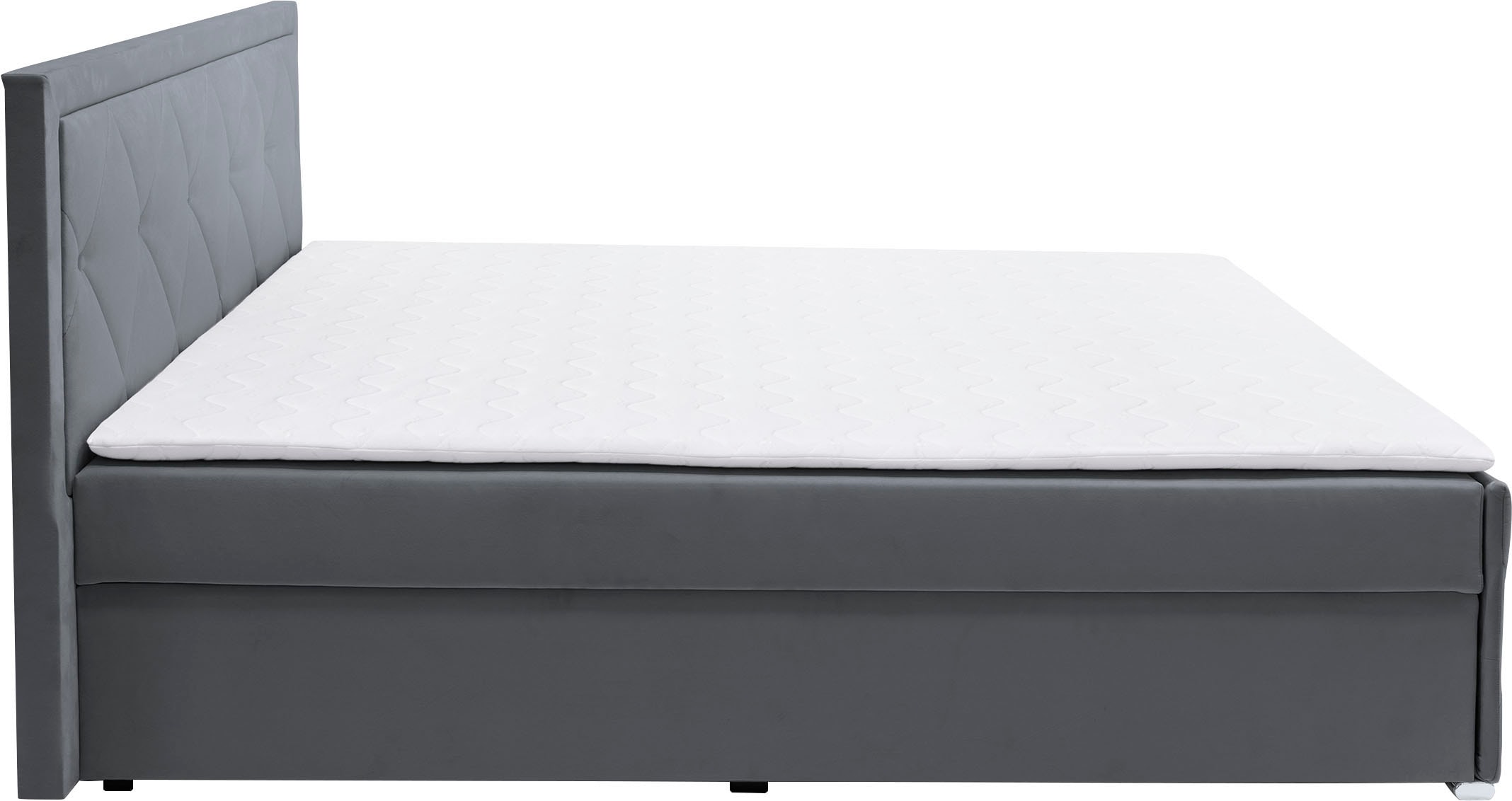 Leonique Boxbett »Alfie, Topseller! Inkl. Bettkasten&Topper« Wahlweise mit Knopfsteppung oder Strasssteinen, H2, H3 und H4 wählbar