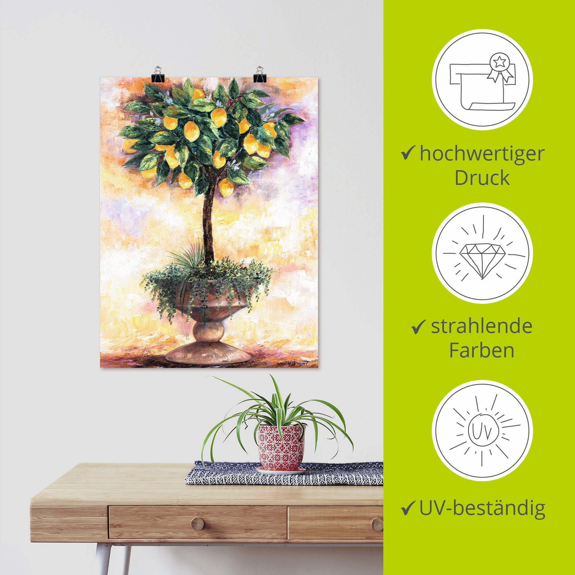 Artland Wandbild »Zitronenbaum«, Bäume, (1 St.), als Leinwandbild, Poster in verschied. Grössen