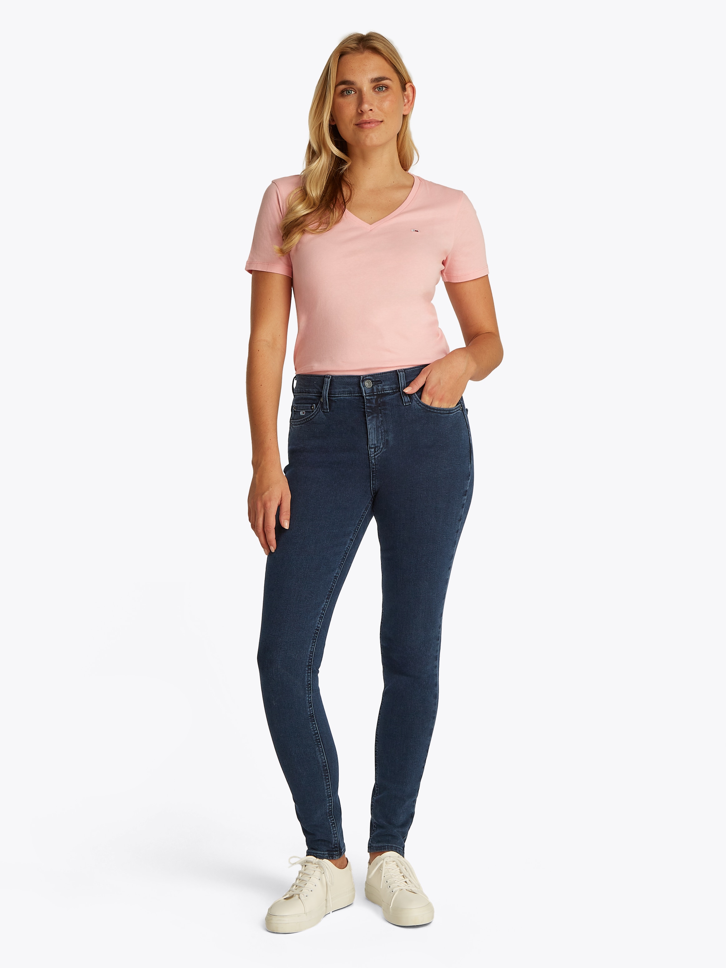 Tommy Jeans Skinny-fit-Jeans »Nora Mid Rise Skinny Fit«, mit Waschung, mit Logo-Badge