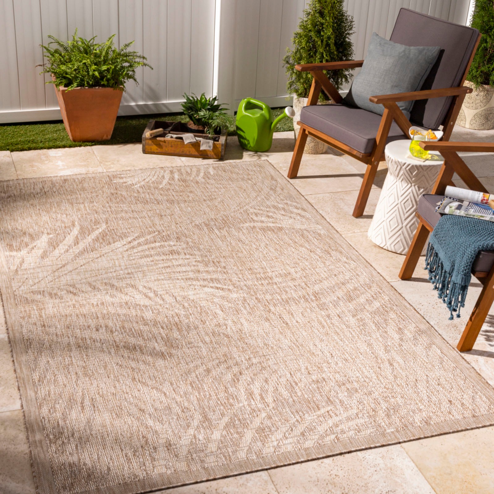 Image of Livabliss Teppich "LINZ" rechteckig 4 mm Höhe Teppich In- /Outdoor Boho Jute-Optik, Balkon, Terrasse, Garten, Beige
