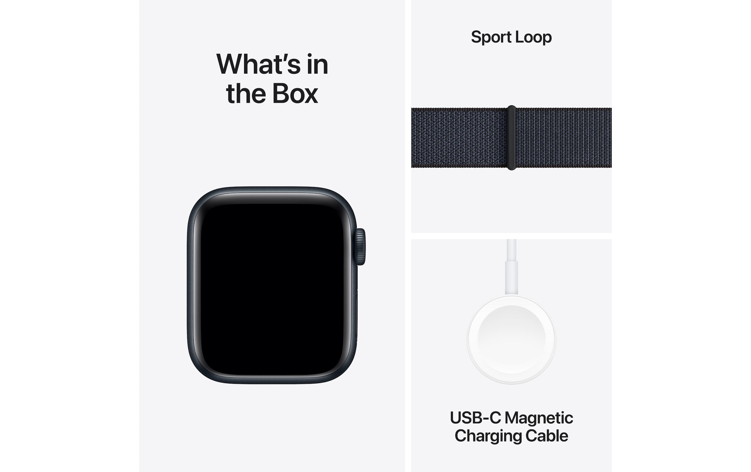 Apple Watch SE (2024), 40 mm, GPS + Cellular, Sport Loop, Mitternacht