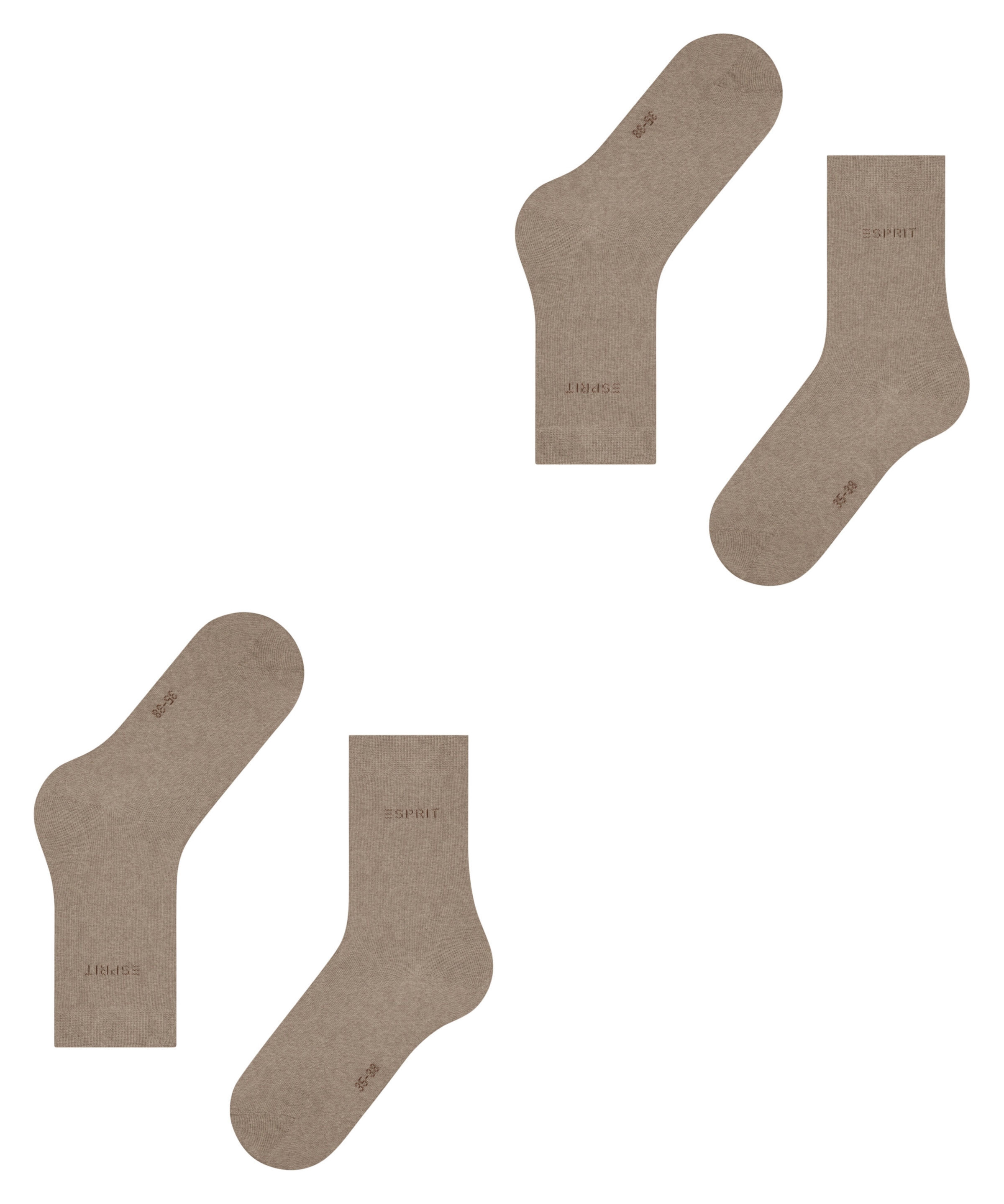 Esprit Socken »Uni« 2er Pack, 2 Stk. tlg. aus elastischem Material, atmungsaktiv
