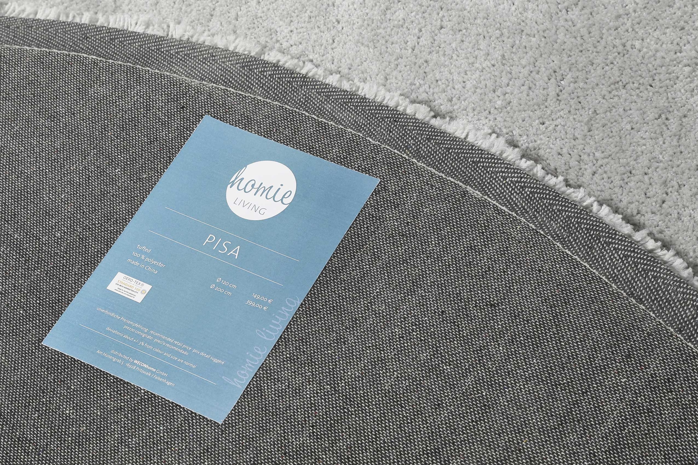 Homie Living Tapis »Pisa« Rond 25 mm Höhe Hochflor, Microfaser, uni, weich, Shaggy, Wohnzimmer, Schlafzimmer