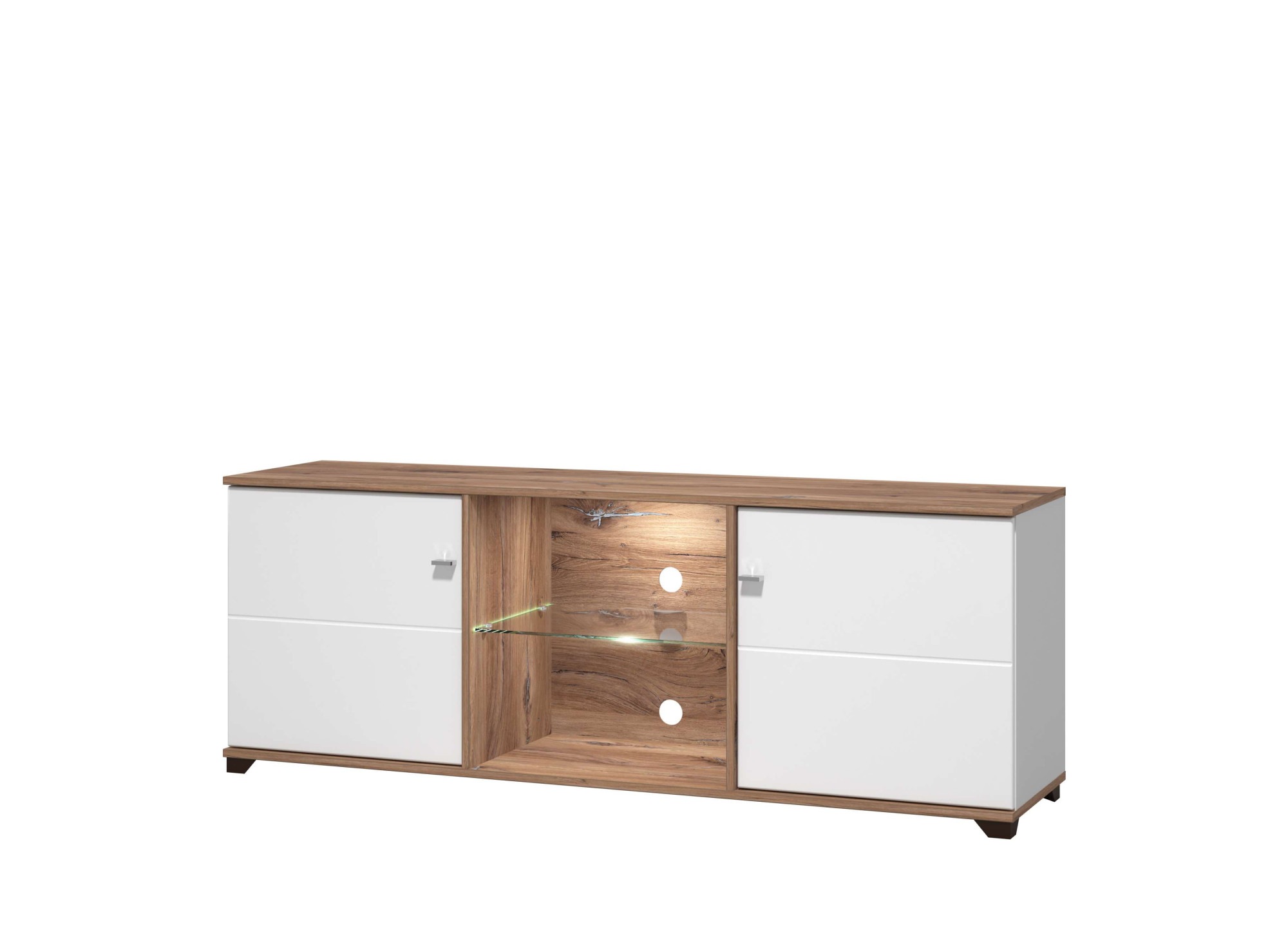 INOSIGN TV-Board »Burgundy Lowboard, TV-Schrank, TV-Ständer, Hochglanzfonten« Hochglanzfronten und eine Innenausstattung in Flagstaff Eiche