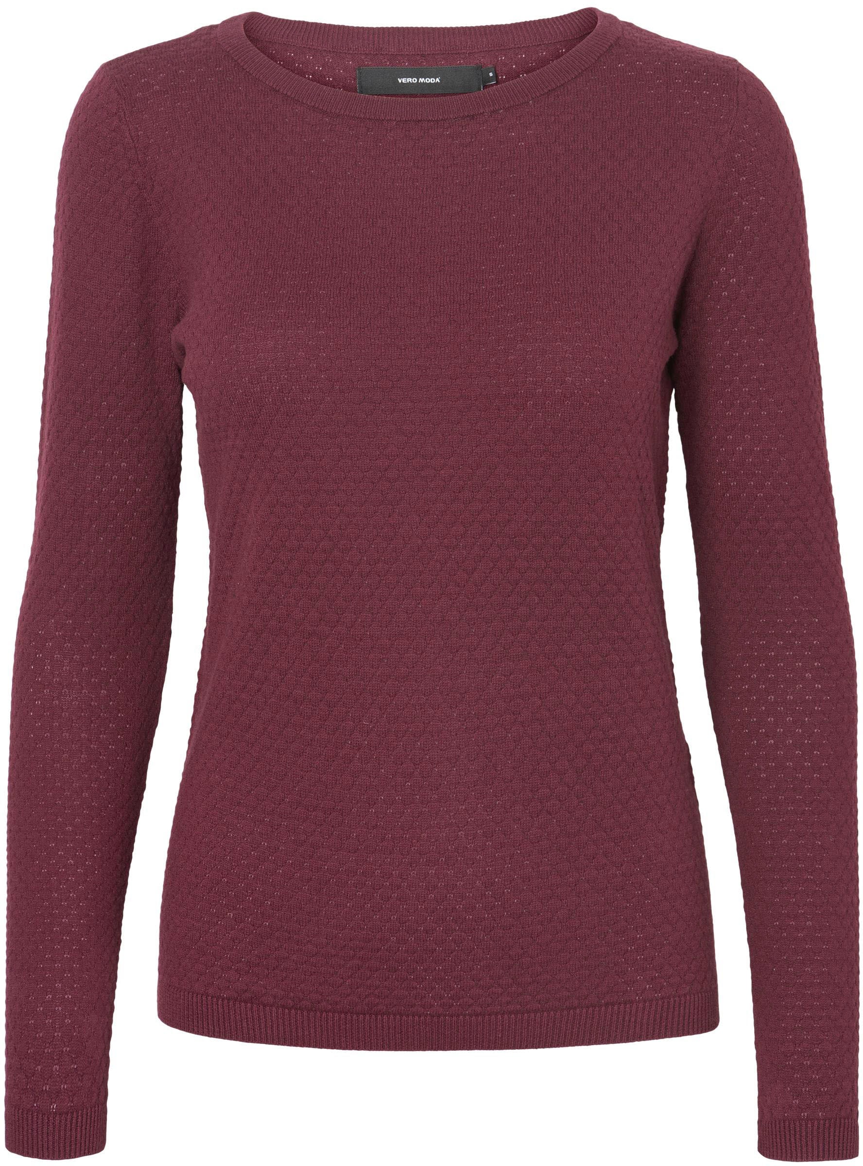 Vero Moda Rundhalspullover »VMCARE STRUCTURE LS O-NECK BLOUSE« aus Bio-Baumwolle