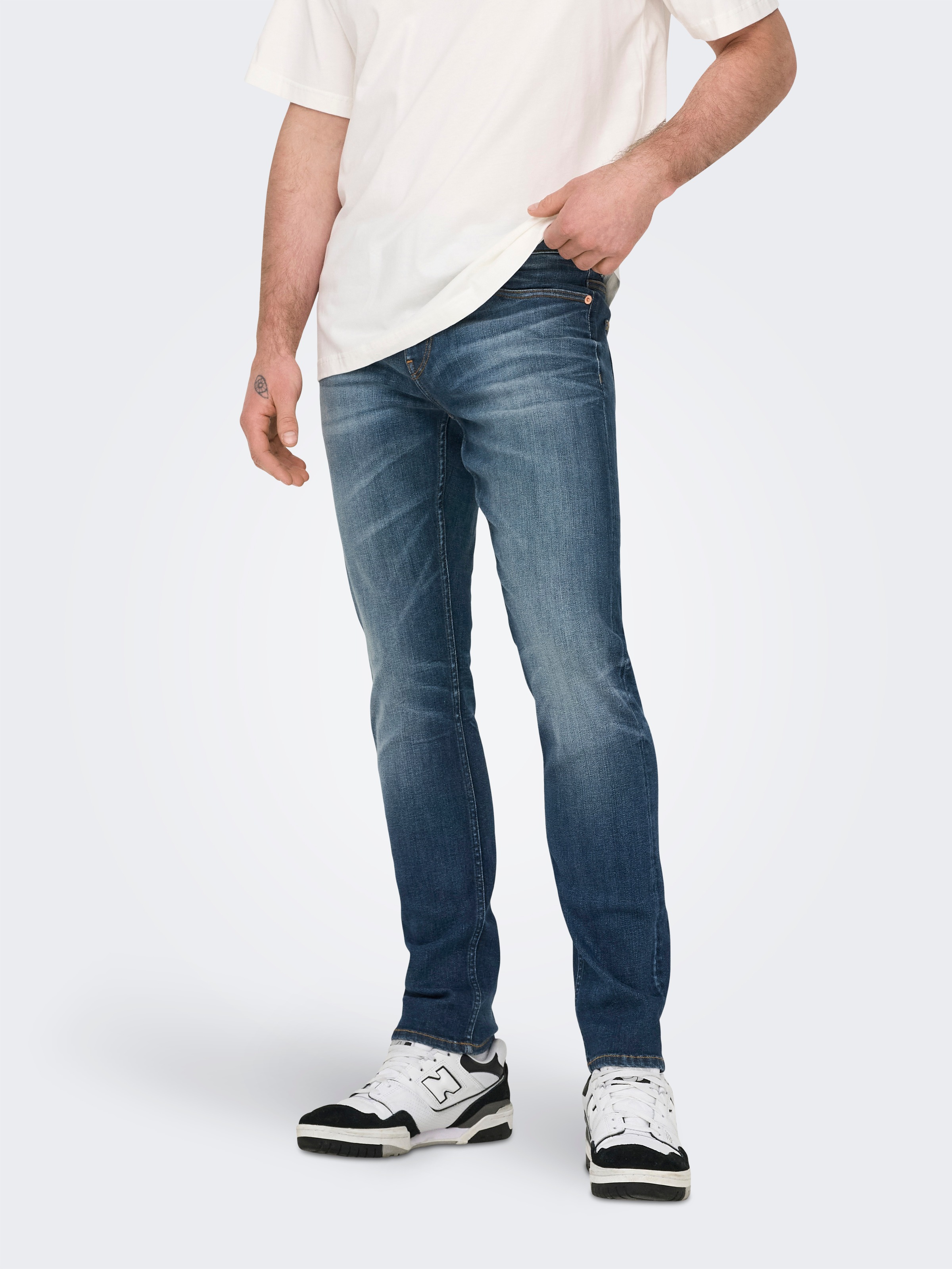 ONLY & SONS Slim-fit-Jeans »OS ONSLOOM SLIM BLUE GREY 40«, mit Destroyed Effekt