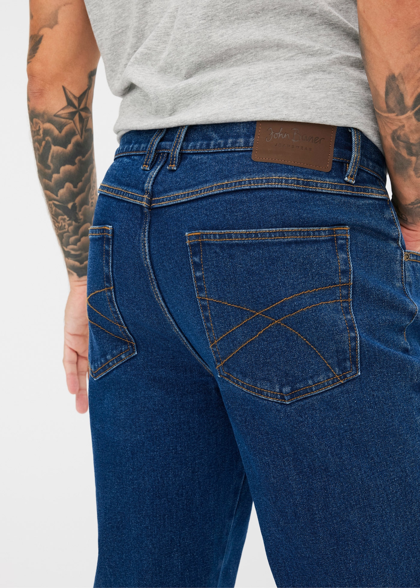 bonprix »Classic Fit Stretch-Jeans, Straight« coupe classique, en coton avec élasthanne