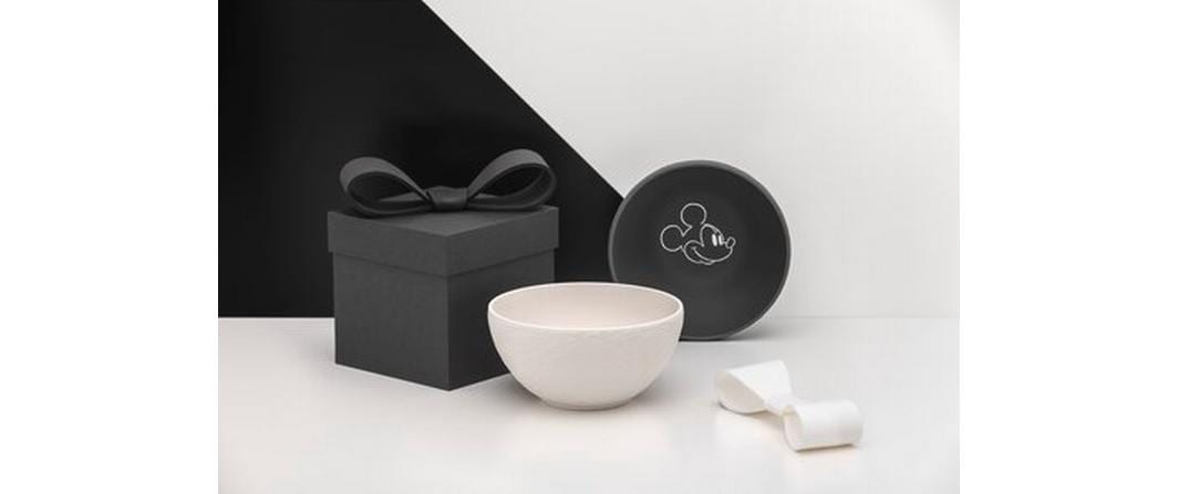 Image of Villeroy & Boch Kindergeschirr-Set "Manufacture Rock – Mickey Mouse, 2-teilig" Elegante Porzellanschalen mit Disney-Motiv
