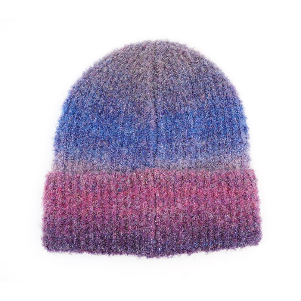 MAXIMO Beanie Fasermix mit Wollanteil, Boucle-Garn, Farbverlauf, breiter Umschlag