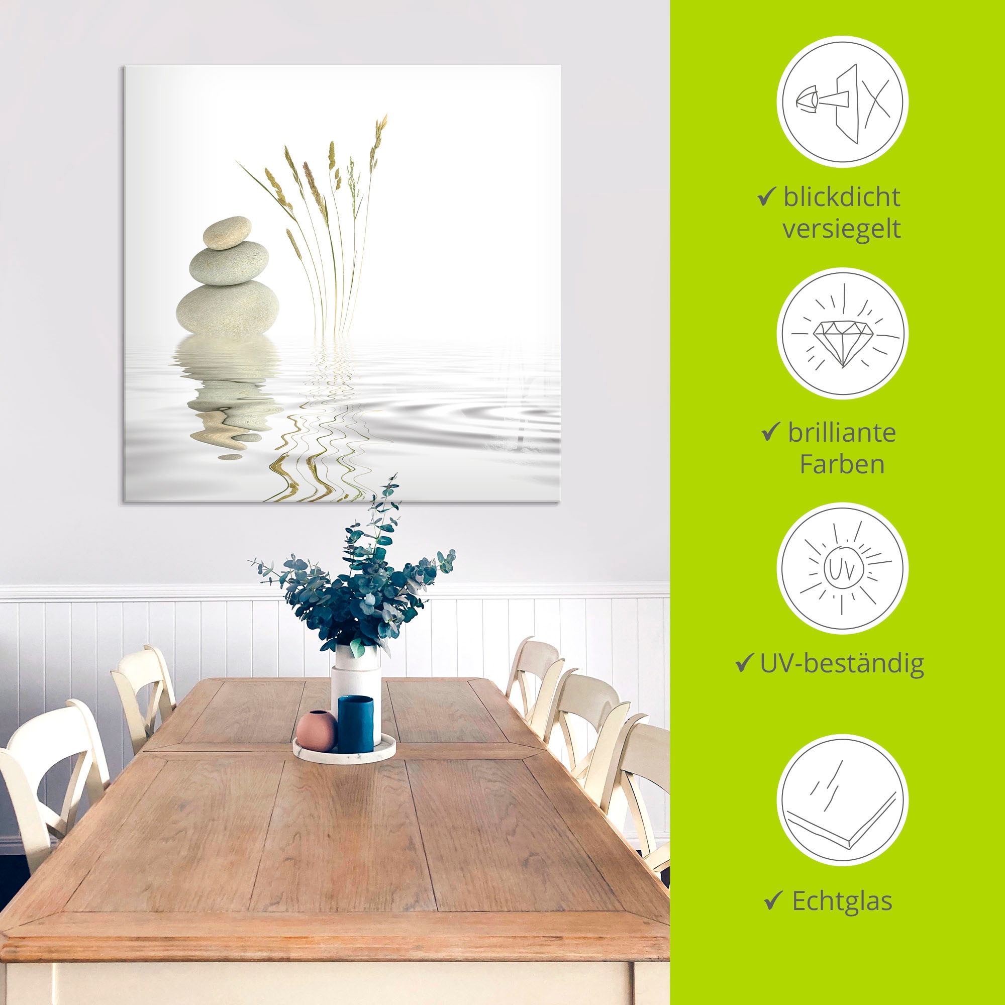 Artland Tableau en verre »Zen Friede« 1 cuis tlg. in verschiedenen Grössen