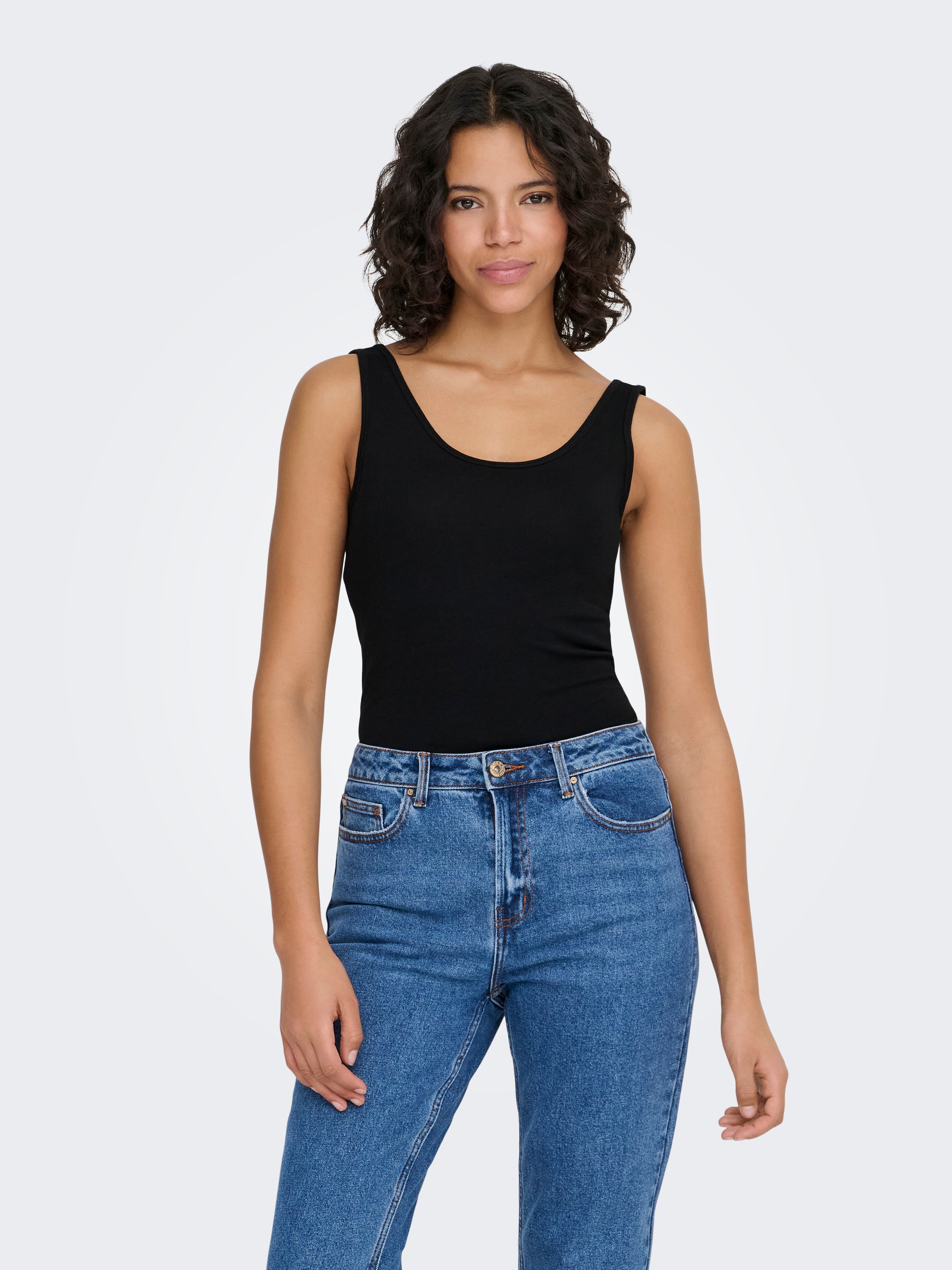 ONLY Longtop »ONLLIVE – Tanktop mit figurbetontem Schnitt und Stretch« unifarben, modisch, sehr figurbetont, Baumwollmischung, Rundhals