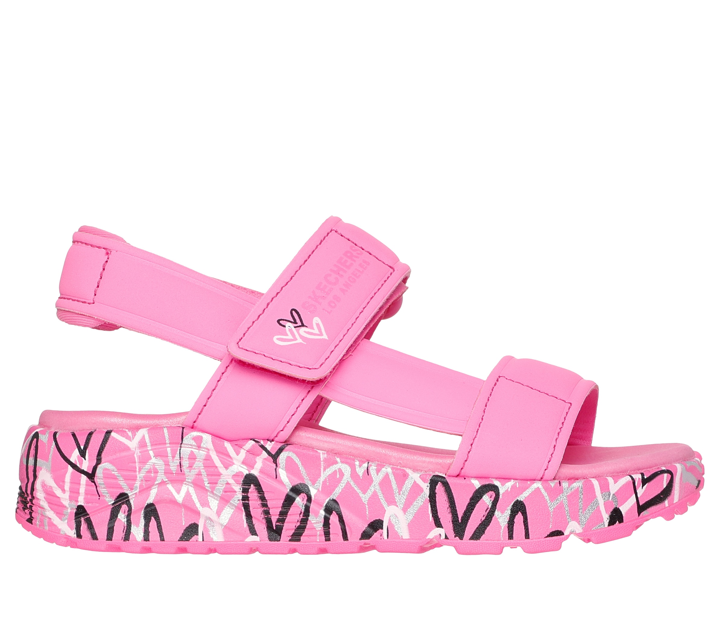 Skechers Sandale »UNO LITE SANDAL-SUNNY LOVE«  Sommerschuh, Klettschuh mit Plateau, Grössenschablone zum Download