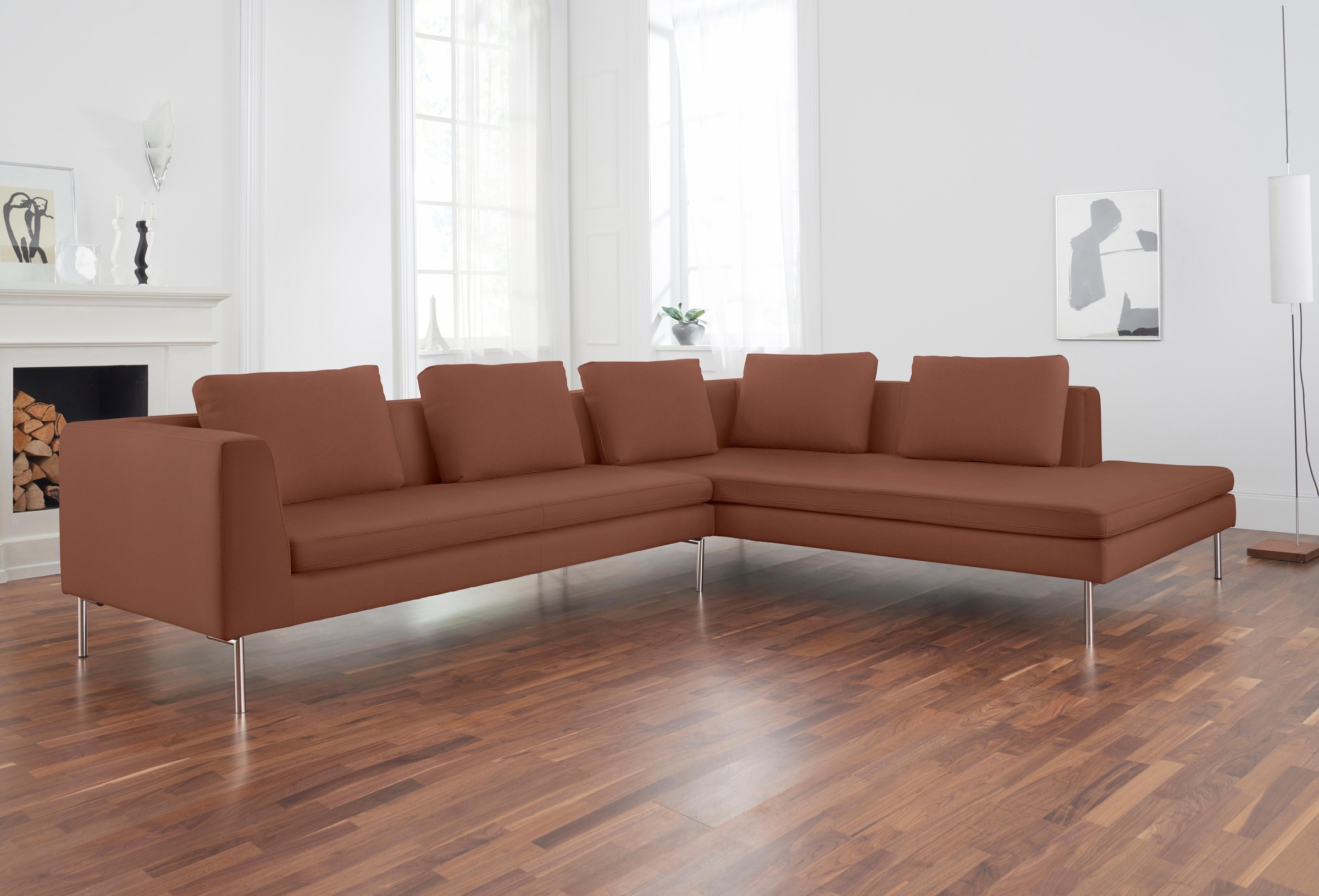 Image of Alte Gerberei Ecksofa »Ellena«, inklusive Rückenkissen, Ottomane wahlweise rechts oder links bei Ackermann Versand Schweiz