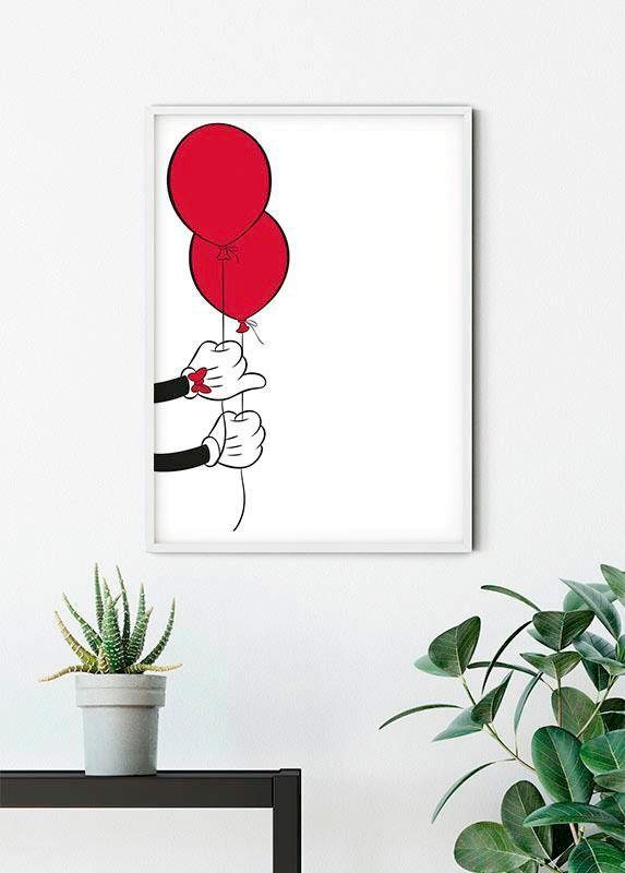 Komar Poster »Mickey Mouse Wohnzimmer jetzt Kinderzimmer, (1 Disney, St.), Schlafzimmer, kaufen Balloon«