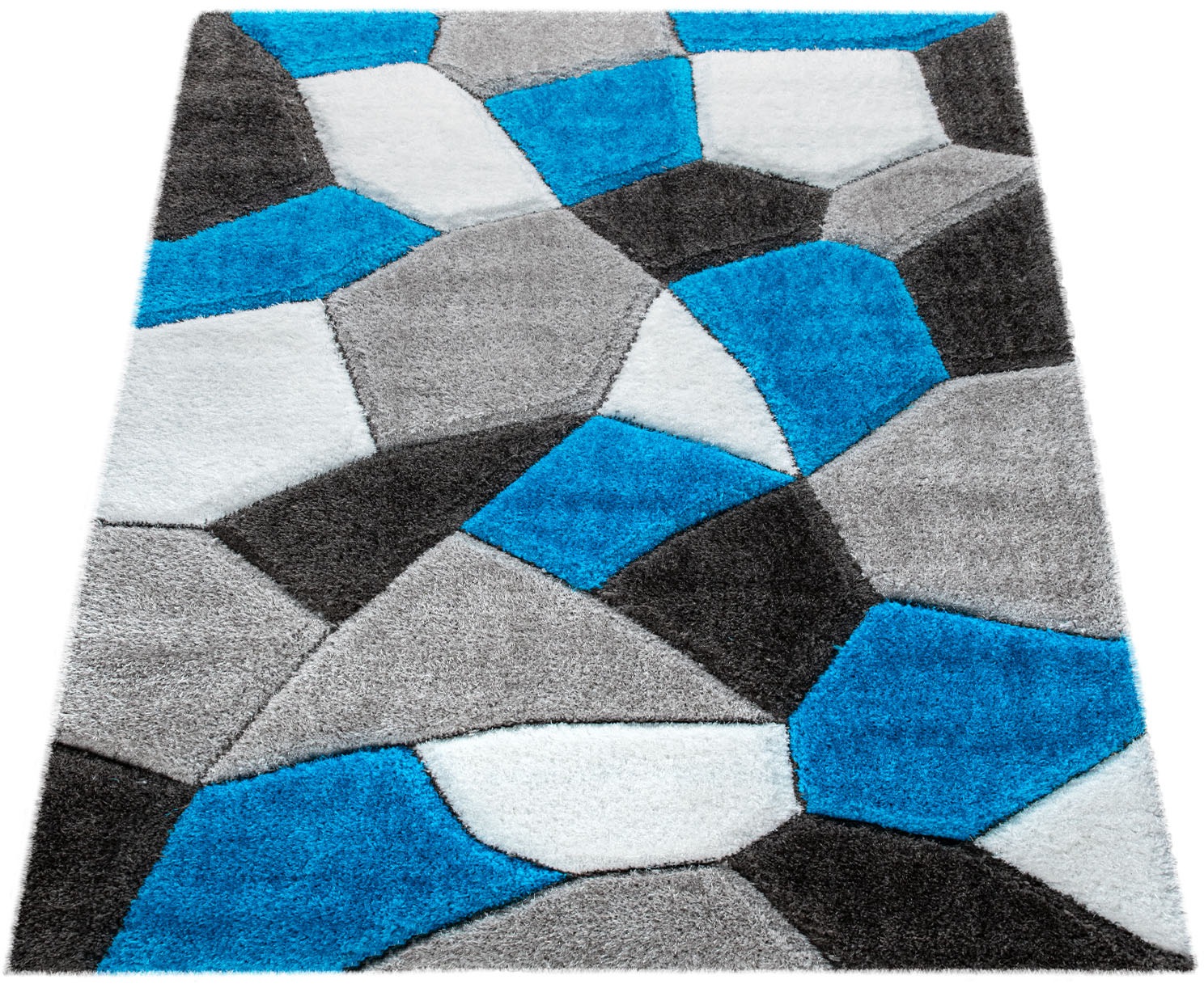 Image of Paco Home Hochflor-Teppich »Teneriffa 641«, rechteckig, 40 mm Höhe, 3D-Design, modernes abstraktes Motiv, ideal im Wohnzimmer & Schlafzimmer bei Ackermann Versand Schweiz