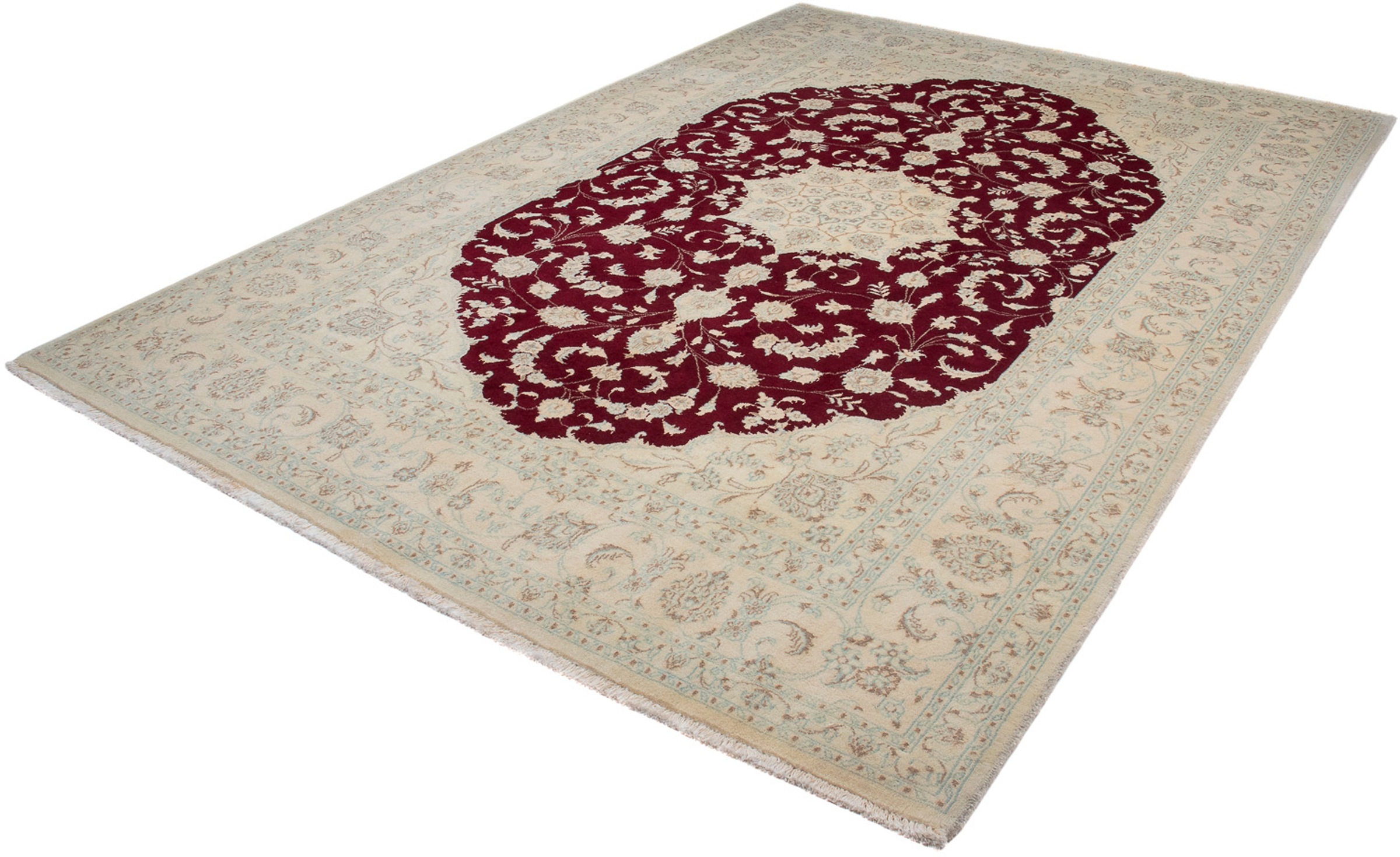 Image of morgenland Orientteppich »Perser - Nain - Royal - 290 x 196 cm - dunkelrot«, rechteckig, 10 mm Höhe, Wohnzimmer, Handgeknüpft, Einzelstück mit Zertifikat bei Ackermann Versand Schweiz