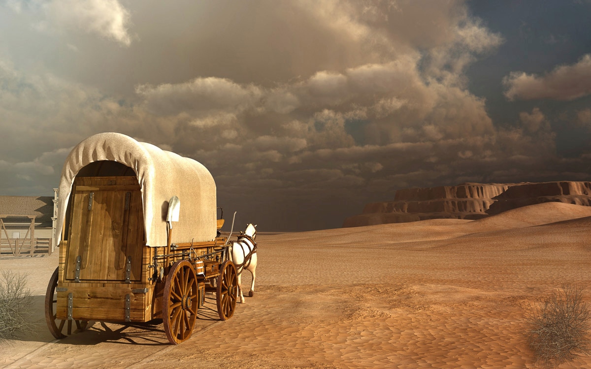 Image of Papermoon Fototapete "Western Wagon"