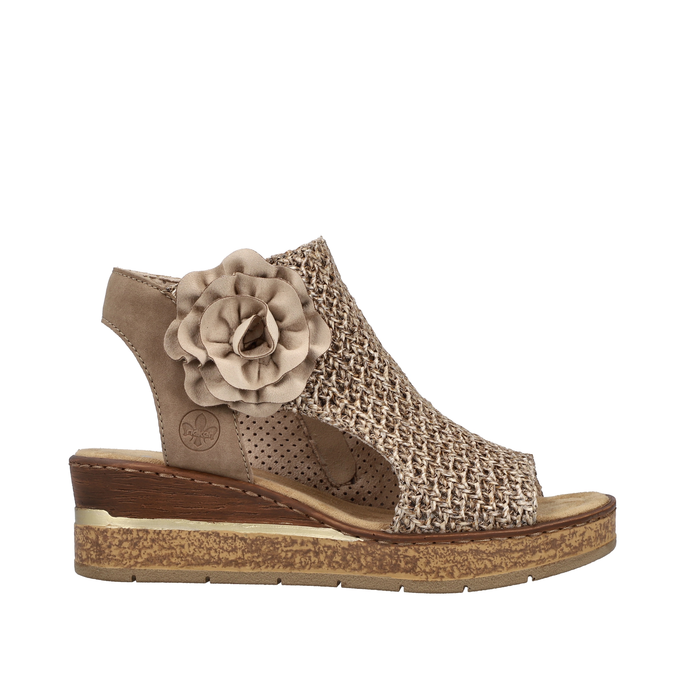 Rieker Sandales à tige  Sandale compensée, chaussure d'été, sandalette à plateforme avec fleur