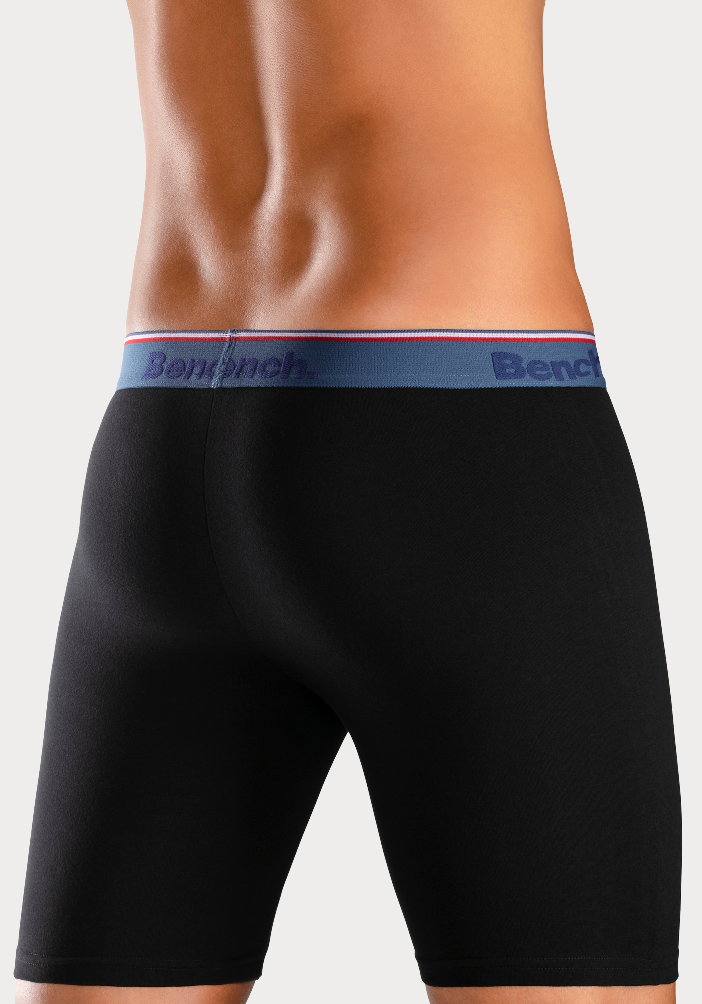 Bench. Boxer long Packung, 4 cuis Unterhosen mit schmalen Streifen im Logo-Webbund