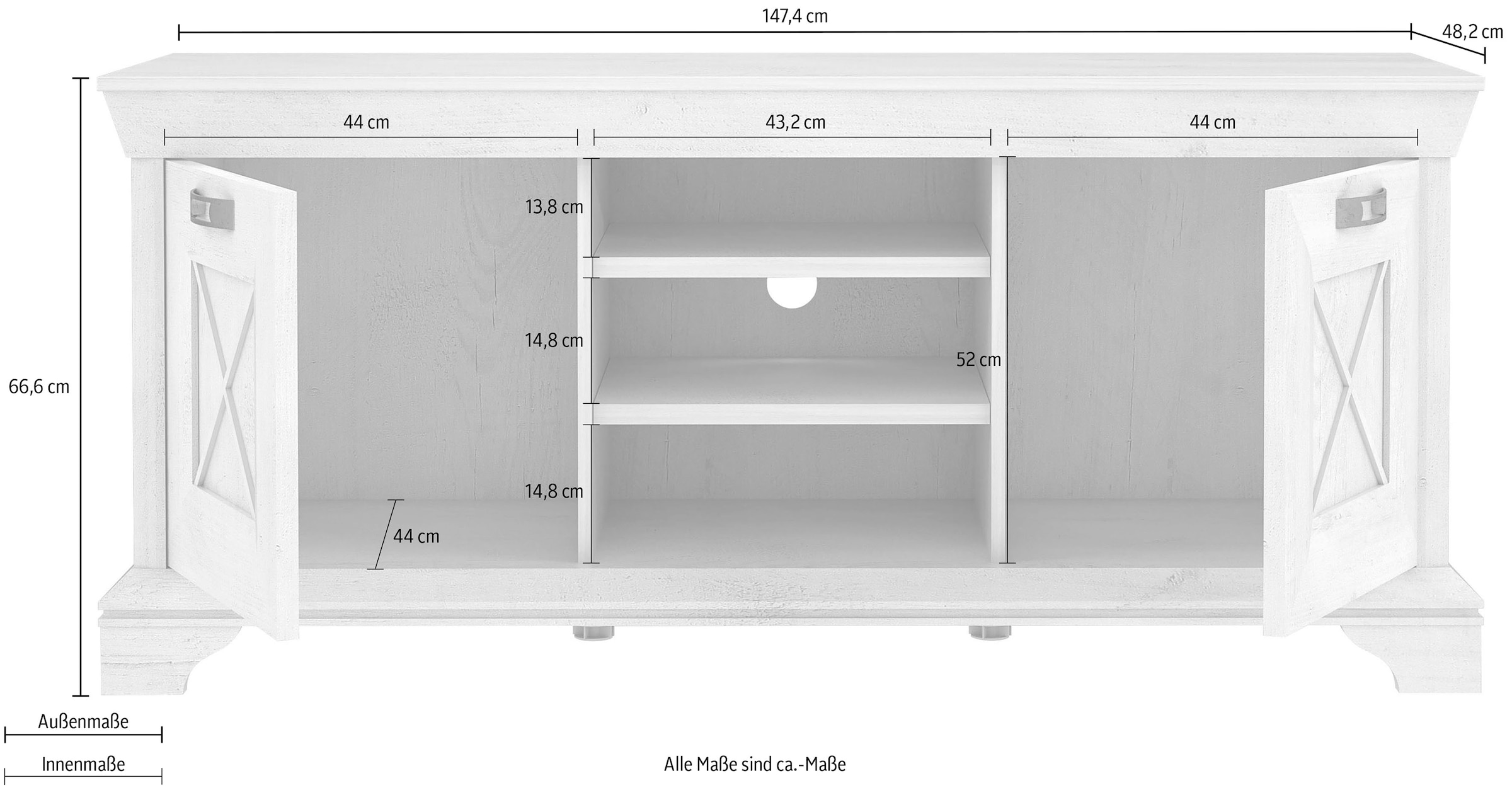 FORTE Lowboard »KashmirTV-Board, TV-Schrank«, Breite 147 cm