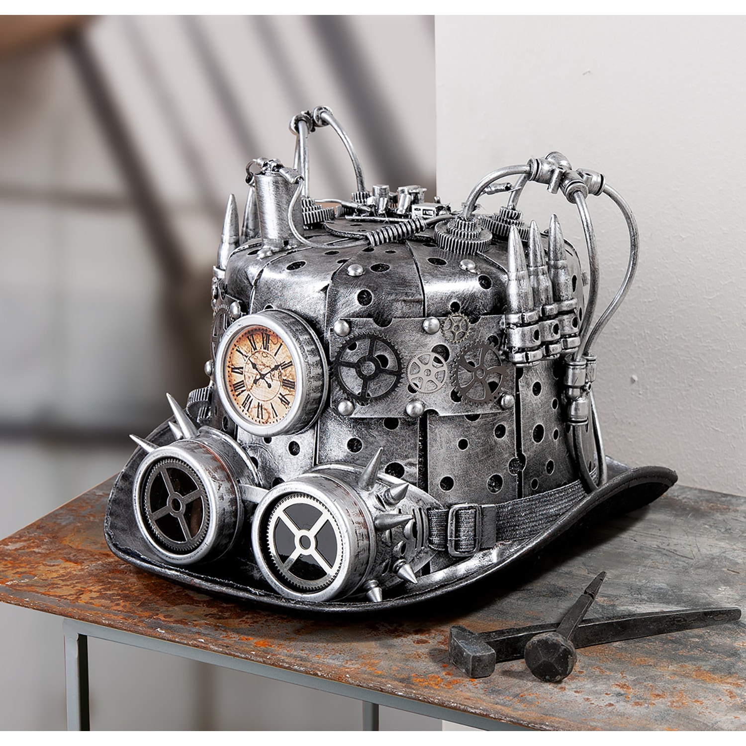 Image of Casablanca by Gilde Dekoobjekt "Hut Steampunk, silberfarben"