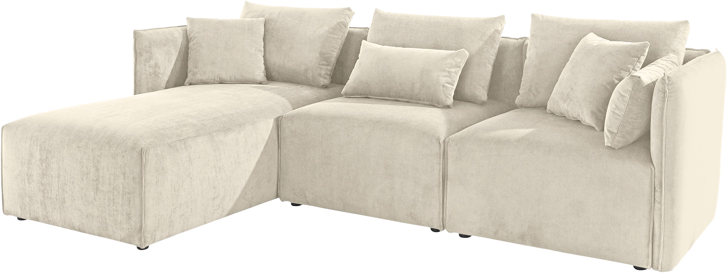 elbgestoeber Ecksofa »Elbdock«, (3 St.), zusammengesetzt aus Modulen, in vielen Bezugsqualitäten und Farben