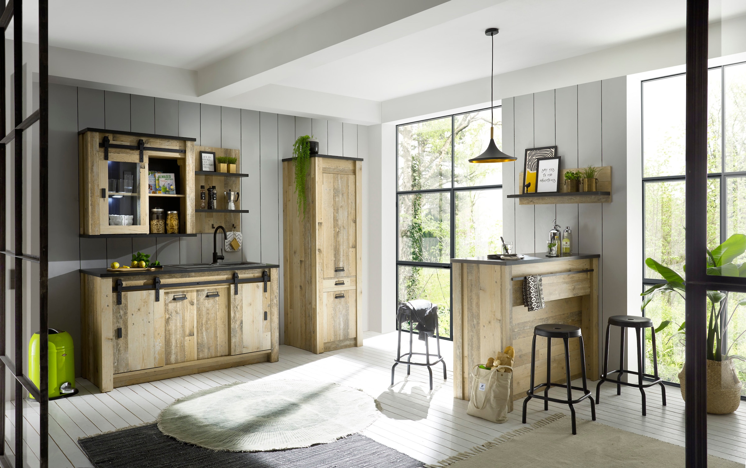 Home affaire Hängeschrank »Sherwood« mit Scheunentorbeschlag aus Metall, Höhe 90 cm