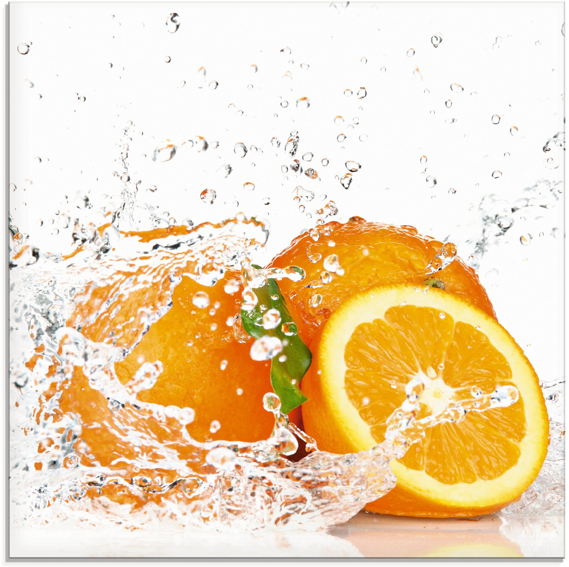 Image of Artland Glasbild "Orange mit Spritzwasser" Süssspeisen 1 Stk. tlg. in verschiedenen Grössen