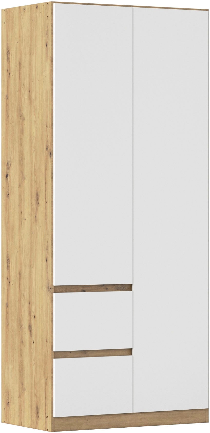 Image of rauch Kleiderschrank "Mehrzweckschrank Aktenschrank Mietswohnung Garderobe MAINZ 91cm breit" 3 verschiedene Ausstattungen BASIC/CLASSIC/PREMIUM (inkl. SOFT-CLOSE), grifflose Front, Türen mit Push-to-Open Funktion MADE IN GERMANY