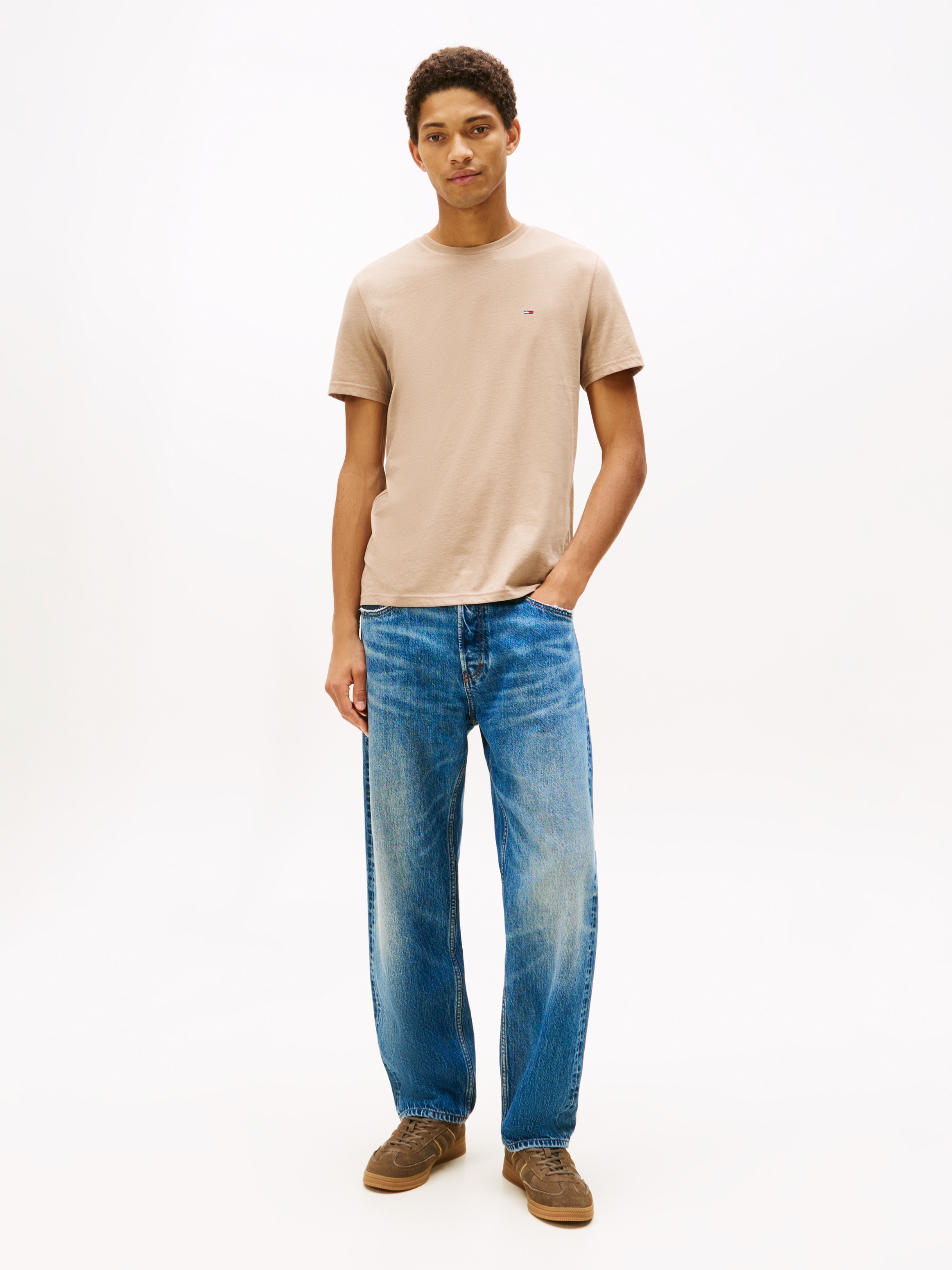 Tommy Jeans T-Shirt »TJM XSLIM JASPE HTR TEE EXT«, Mit Rundhalsausschnitt