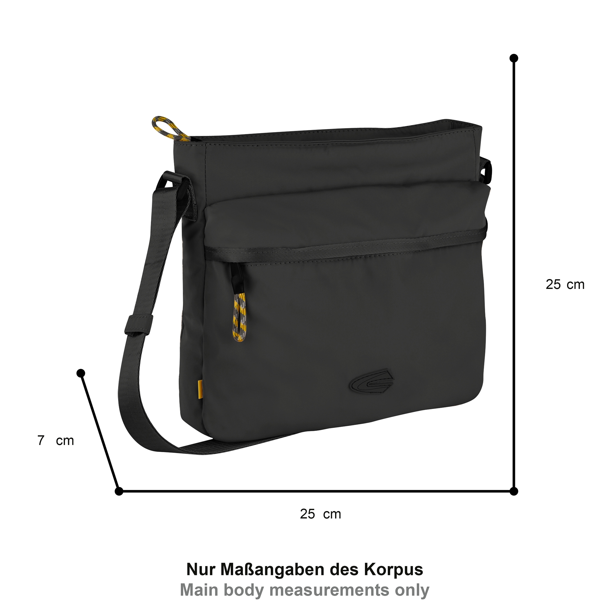 camel active Sac à bandoulière »Terra« aus recyceltem Nylon und voluminös aufgesetzten Taschen