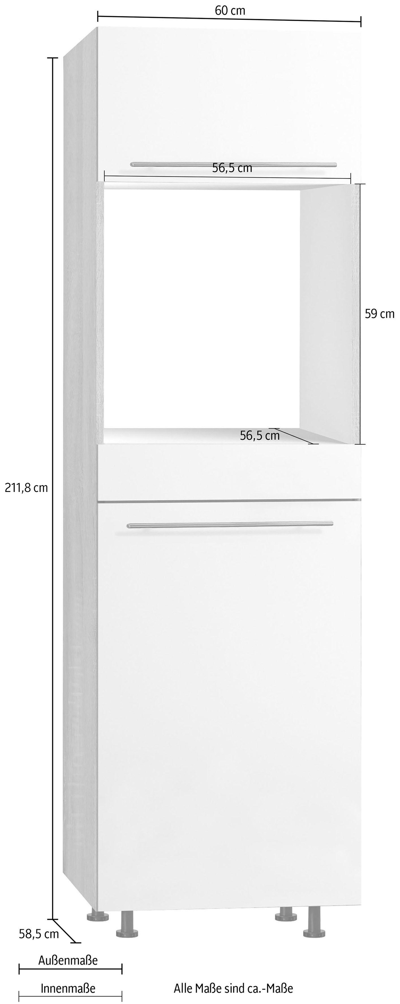 OPTIFIT Backofenumbauschrank "Bern" 60 cm breit, 212 cm hoch, mit höhenverstellbaren Stellfüßen