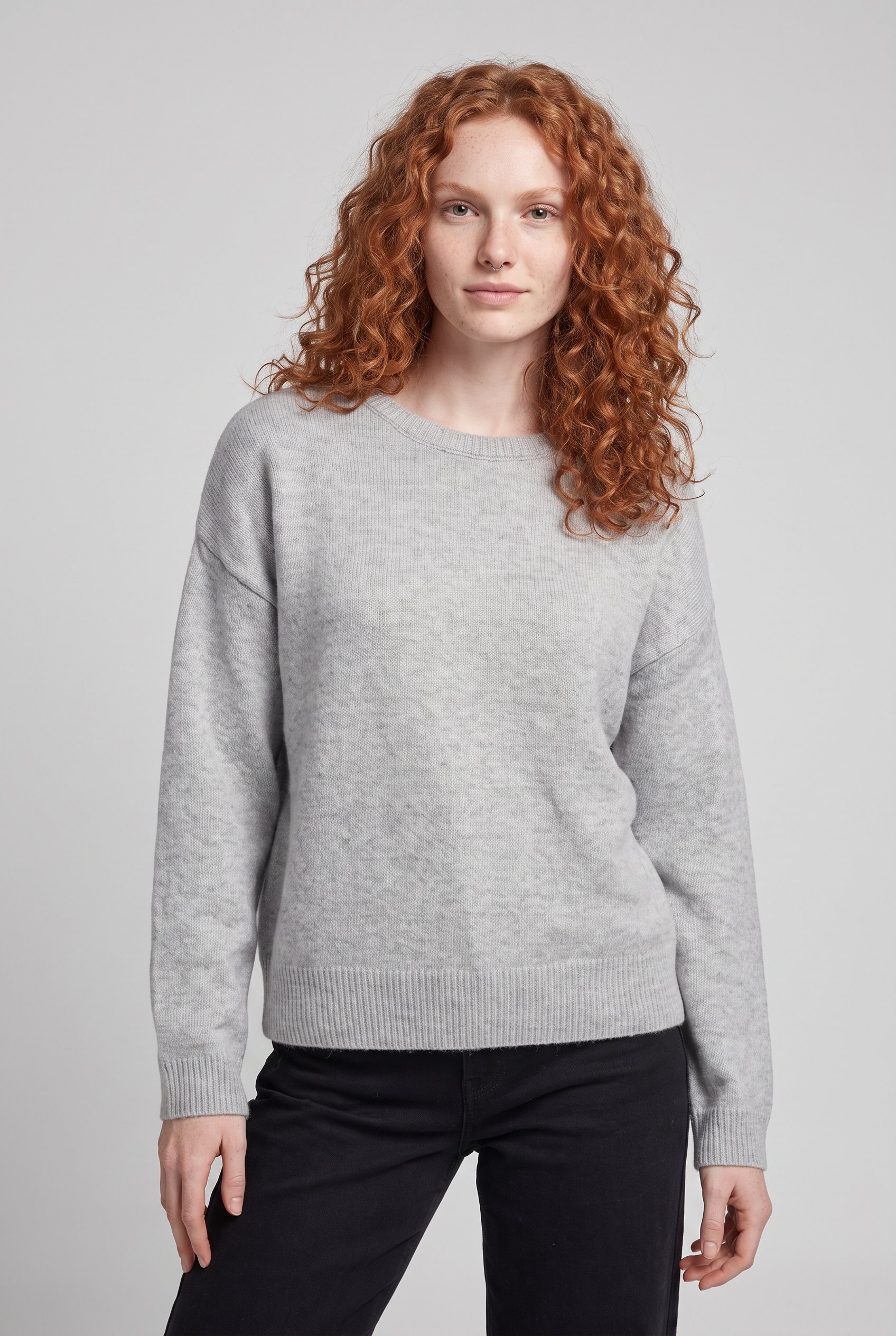ONLY Strickpullover »ONLOLIVIA LS O-NECK CC KNT« Materialmix, regular fit