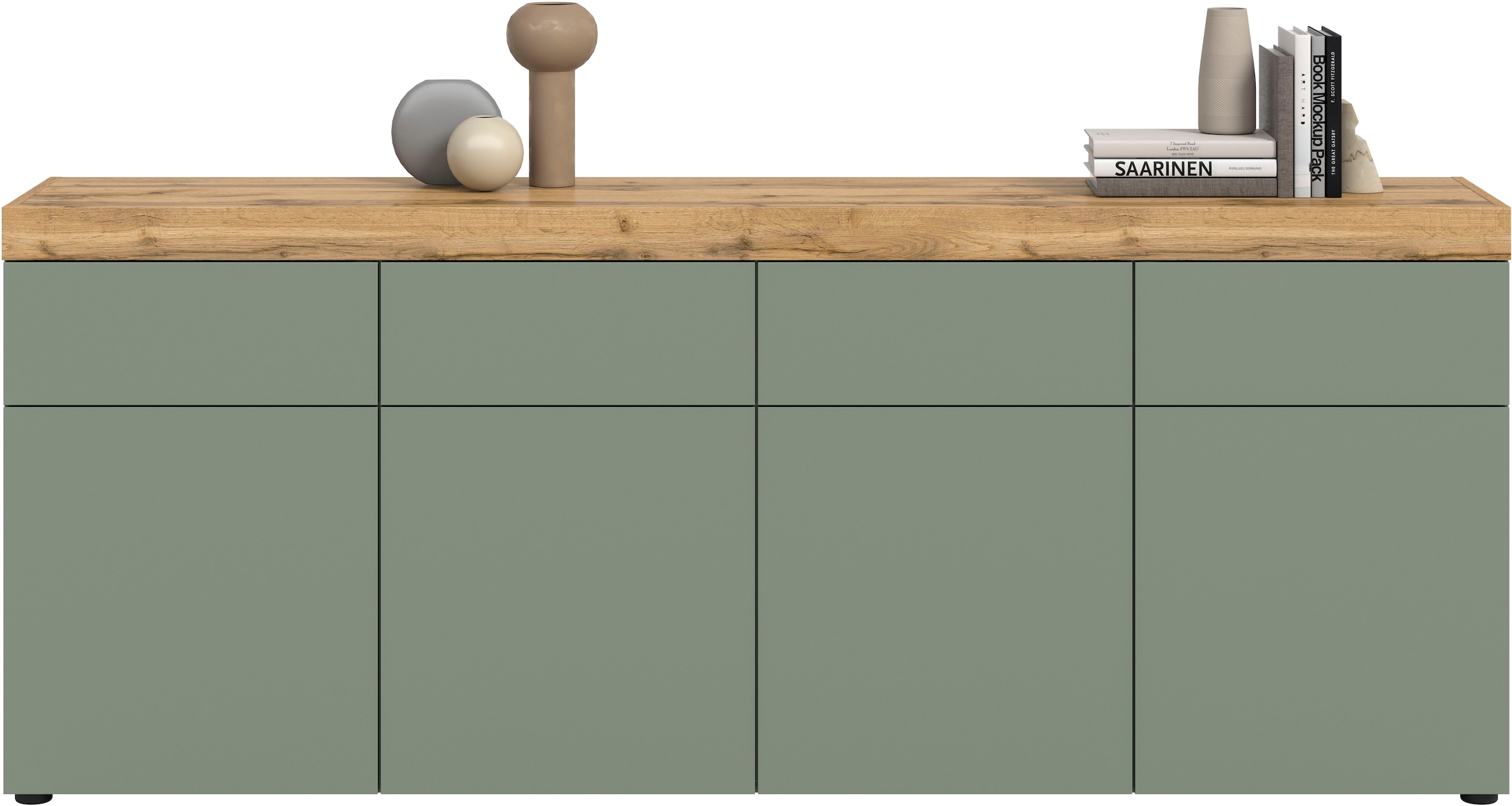 GOODproduct Sideboard »MAMBO, TOPSELLER!, Breite 200cm, 4 Türen, 4 Schubkästen, push-2-open« 2 farbige Ausführung, in verschiedenen Farben erhältlich, 1 cuis tlg. Kommode, Anrichte, Wohnzimmer, Schlafzimmer