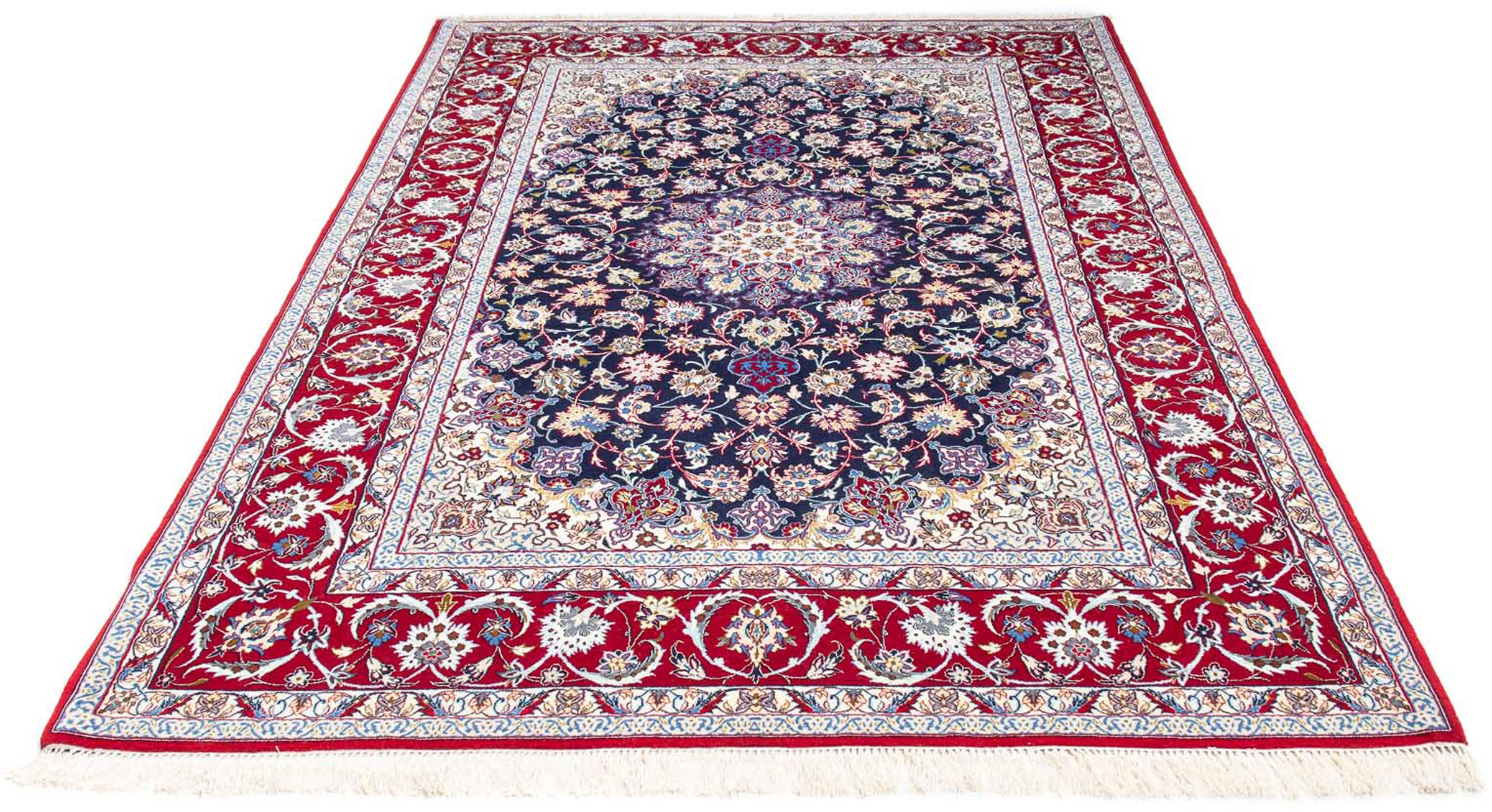 Image of morgenland Orientteppich »Perser - Isfahan - Premium - 243 x 159 cm - dunkelrot«, rechteckig, 6 mm Höhe, Wohnzimmer, Handgeknüpft, Einzelstück mit Zertifikat bei Ackermann Versand Schweiz