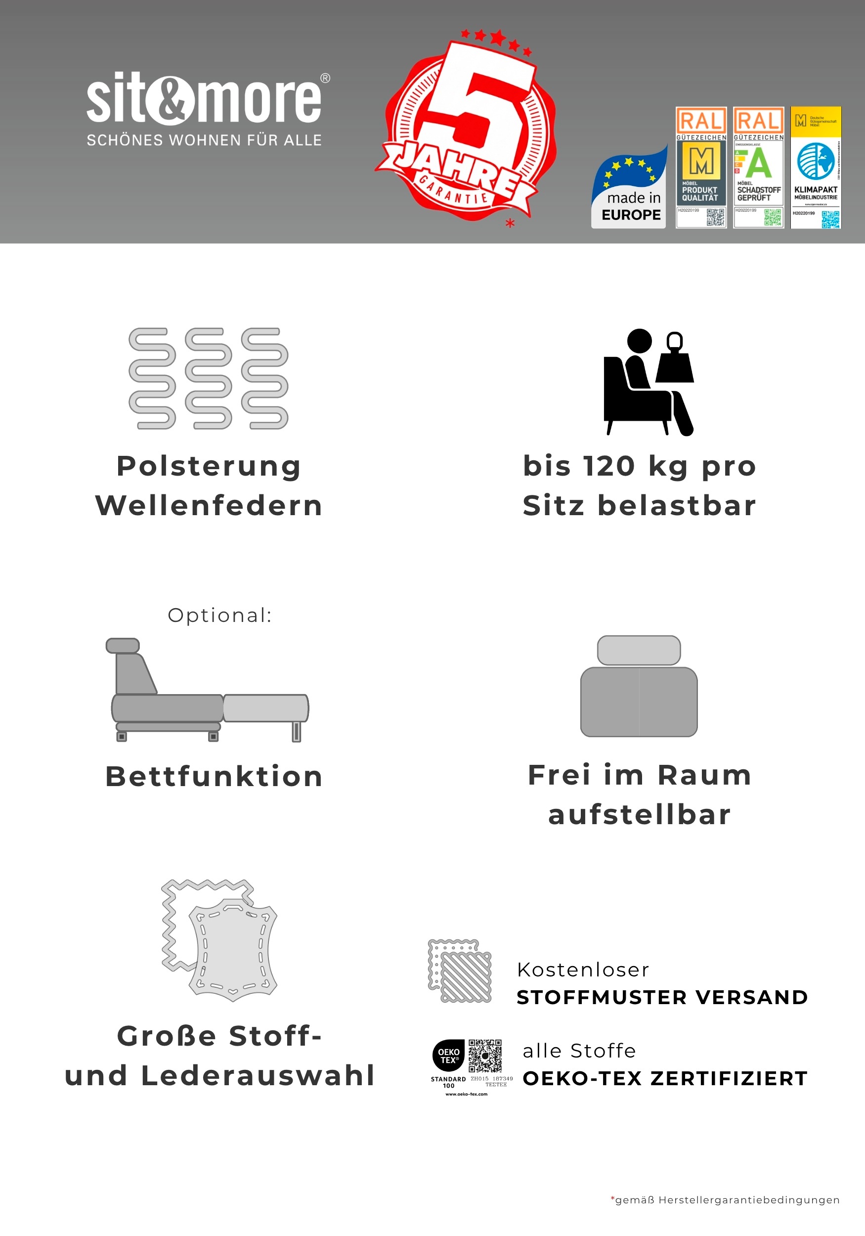 sit&more Sessel "Mailand, B: 99 cm" individuell zu kombinieren