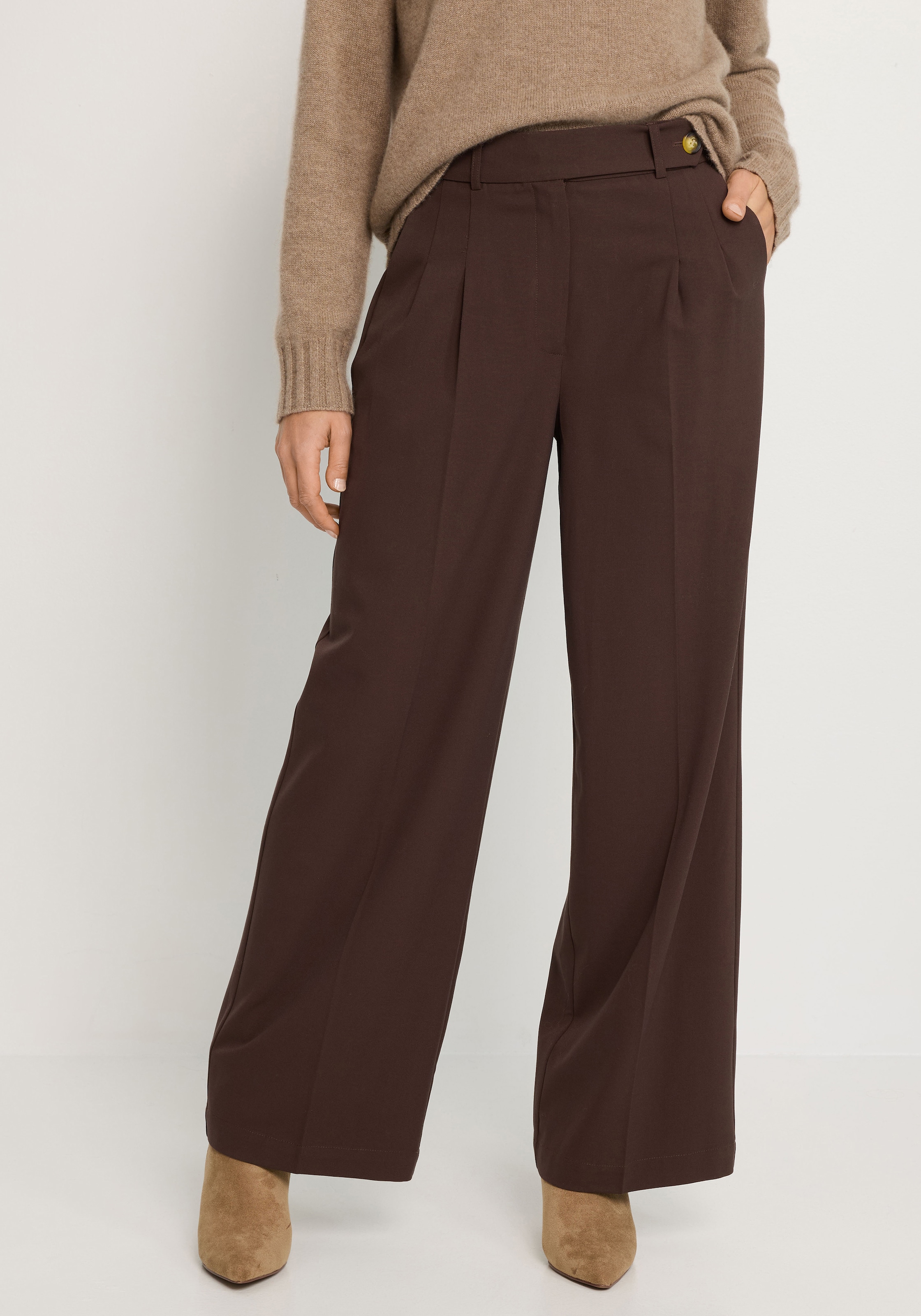 Image of LASCANA "mit weitem Bein aus weicher und leichter Webware" Sommerhose im Business-Look, elegante Anzughose mit Taschen