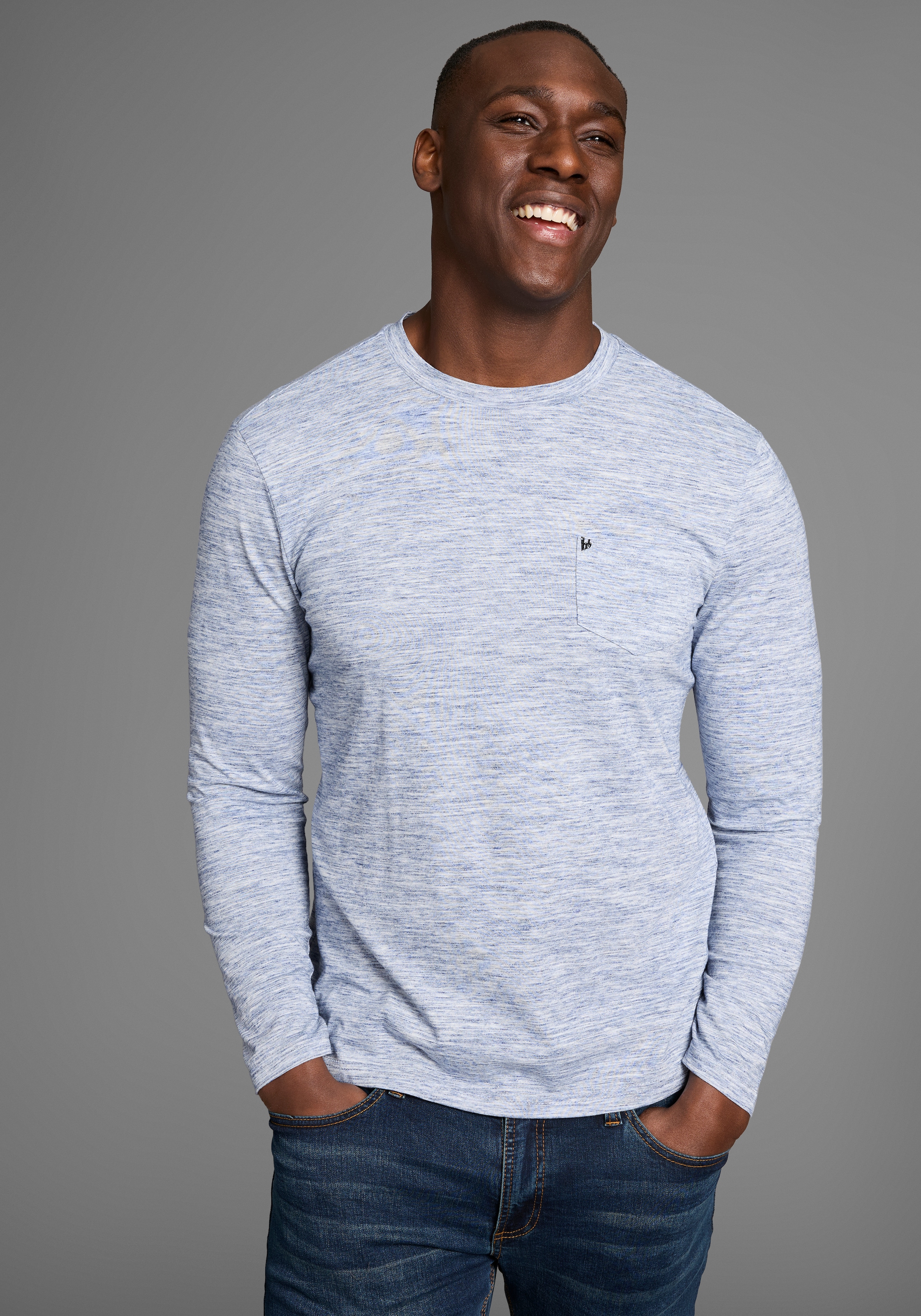 Image of Bruno Banani Langarmshirt Langarmshirt aus melierter Ware