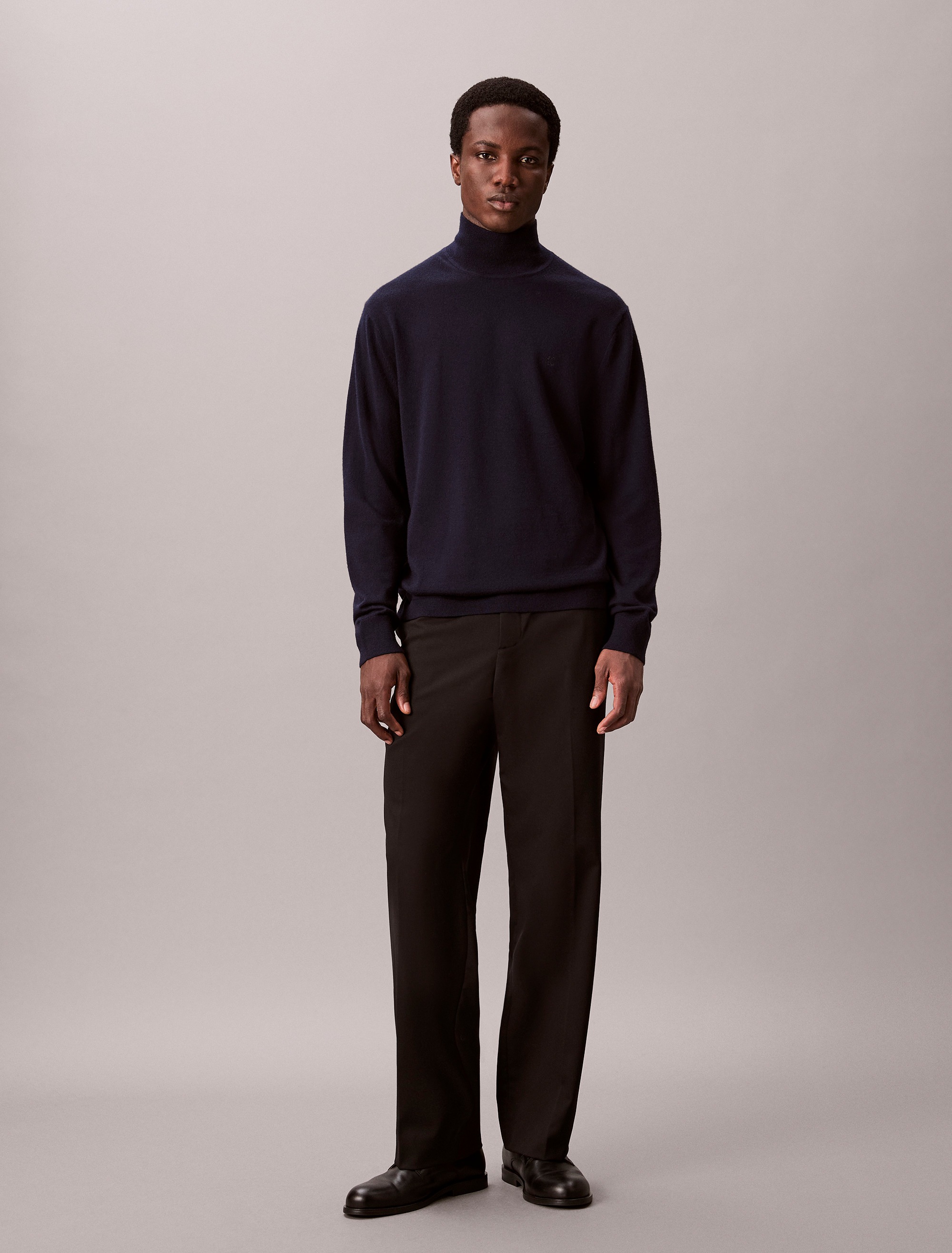 Calvin Klein Pull à col montant »LS MERINO MOCK NECK SWTR 14GG« Mit Rundhalsausschnitt, regular fit