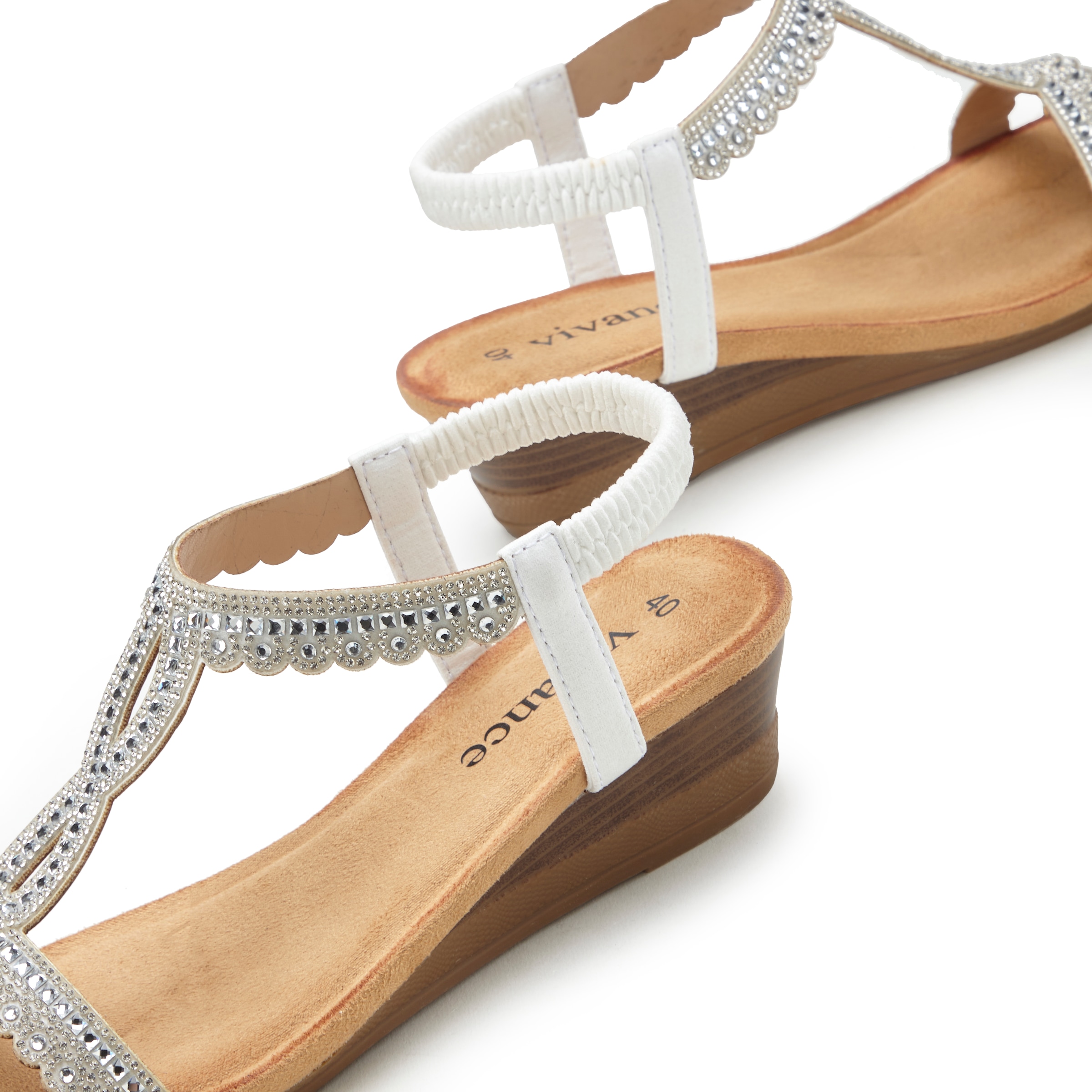 Vivance Sandalette »Sommerschuh«, Sandale, Sommerschuh mit Glitzerdetails und elastischem Riemchen VEGAN