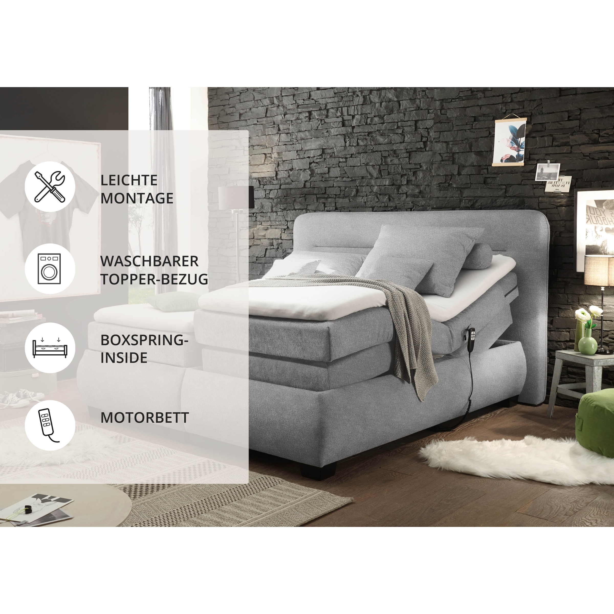 ED EXCITING DESIGN Boxspringbett »Evolution« inkl. Motor und Topper