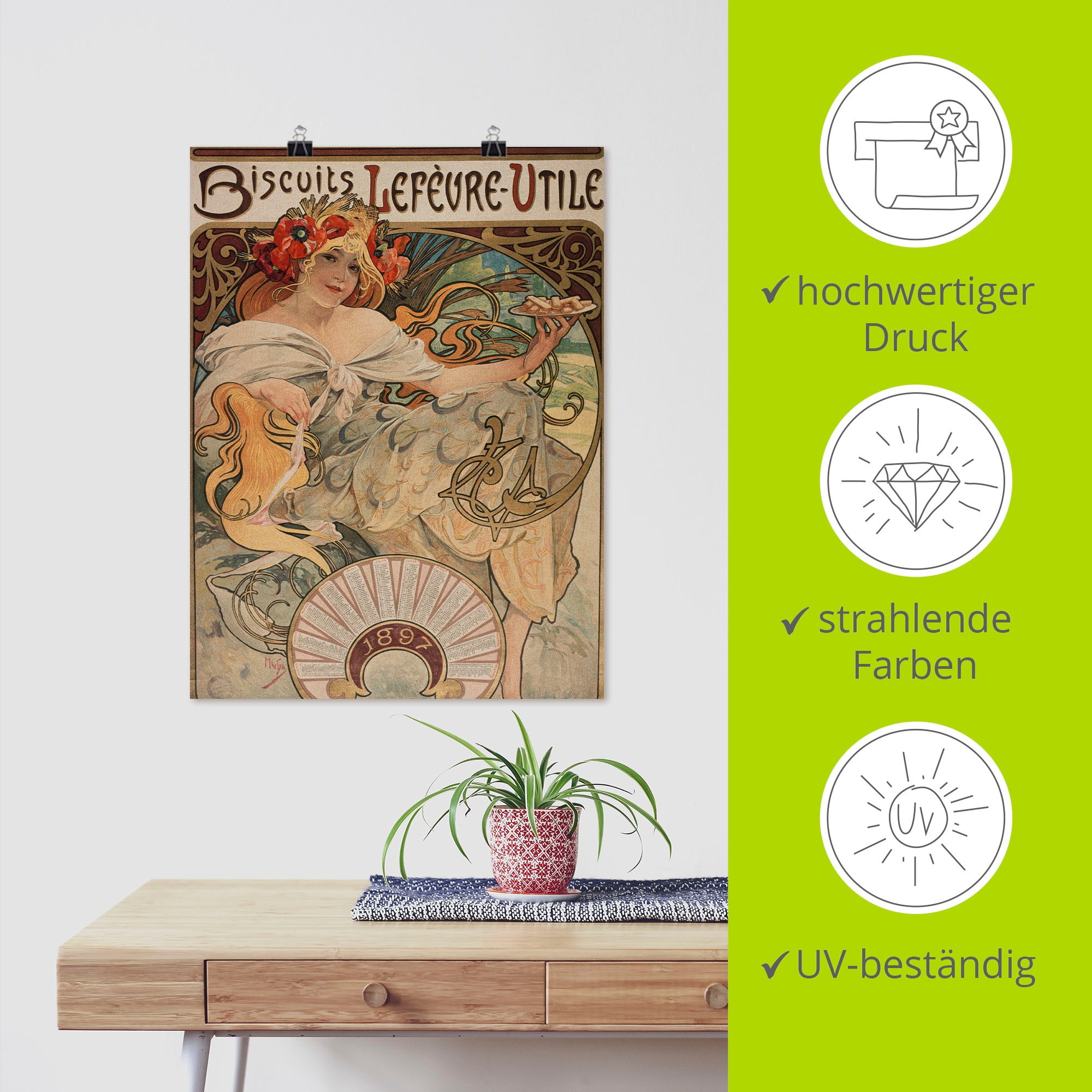 Artland Kunstdruck »Kalenderillustration für Lefèvre-Utile«, Magazincover, (1 St.), als Alubild, Leinwandbild, Wandaufkleber oder Poster in versch. Grössen