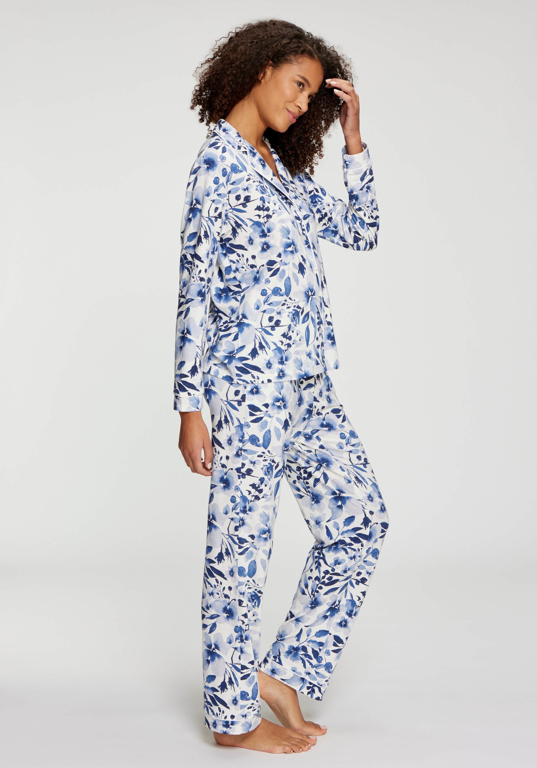 LASCANA Pyjama Ensemble, 2 mit Blumen-Alloverprint