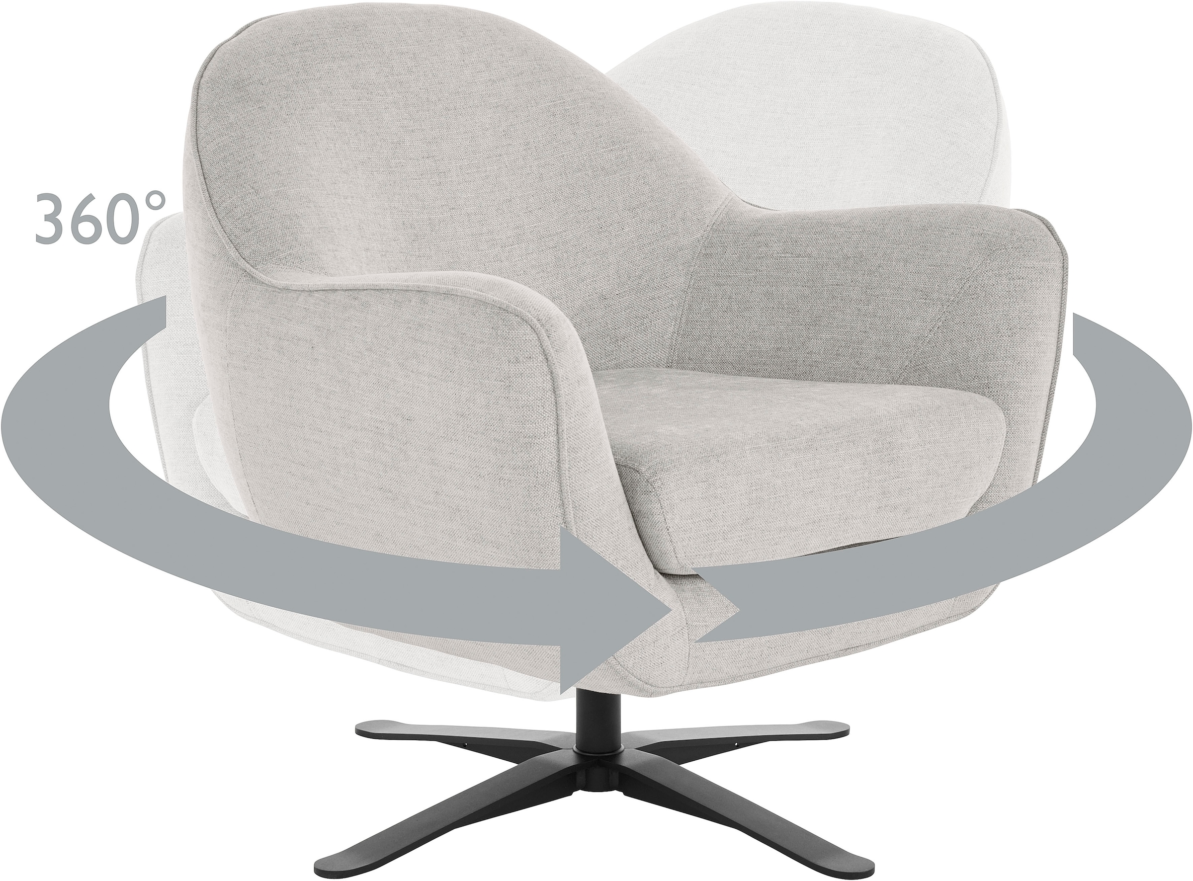 Home affaire Drehsessel »Stavre, Loungesessel mit Drehfunktion« in moderner Optik, mit elegantem Drehfuss