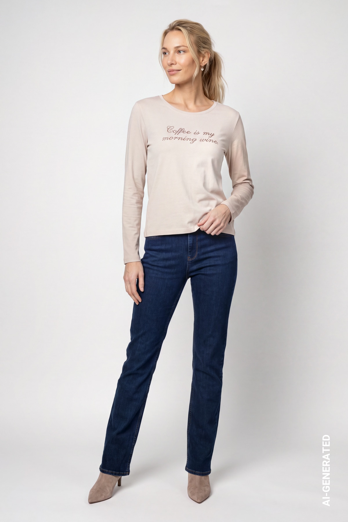 Monari Langarmshirt Regular fit mit Rundhalsausschnitt